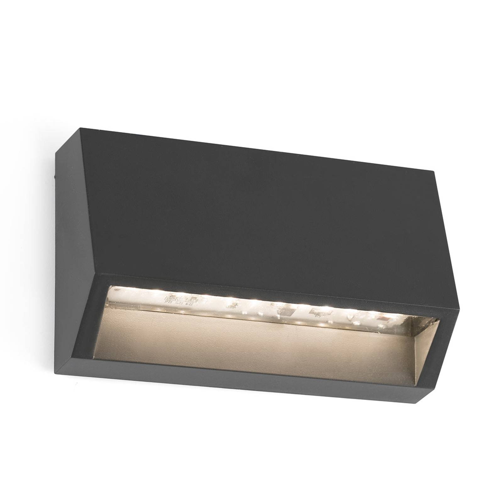 Kulmikas LED-ulkoseinälamppu Must - 9,6 cm