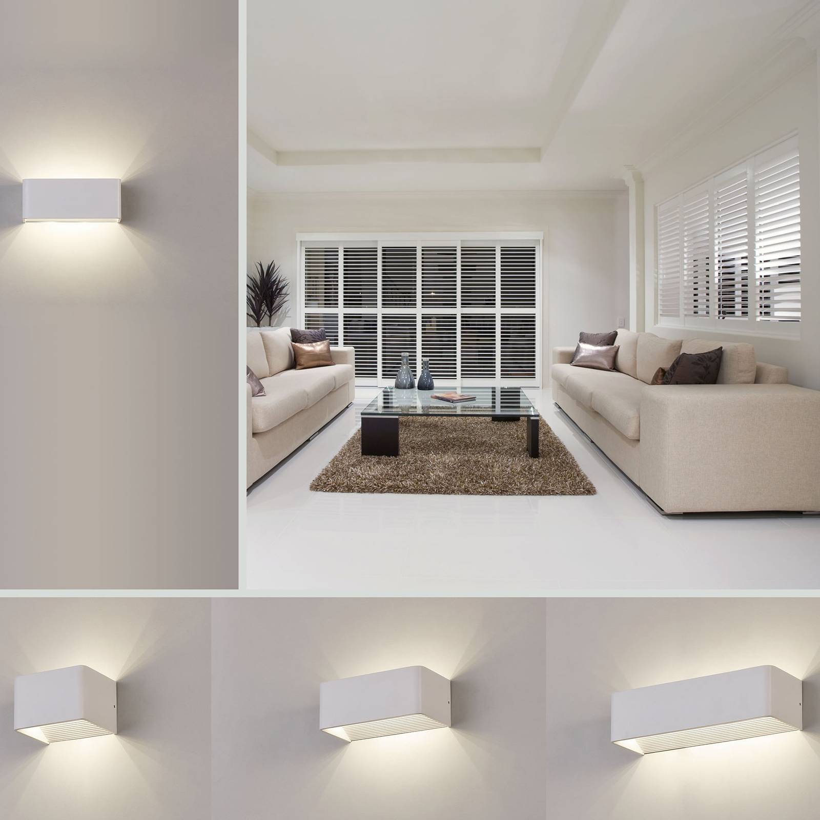LED-seinävalaisin Icon, 2 700 K, leveys 12 cm