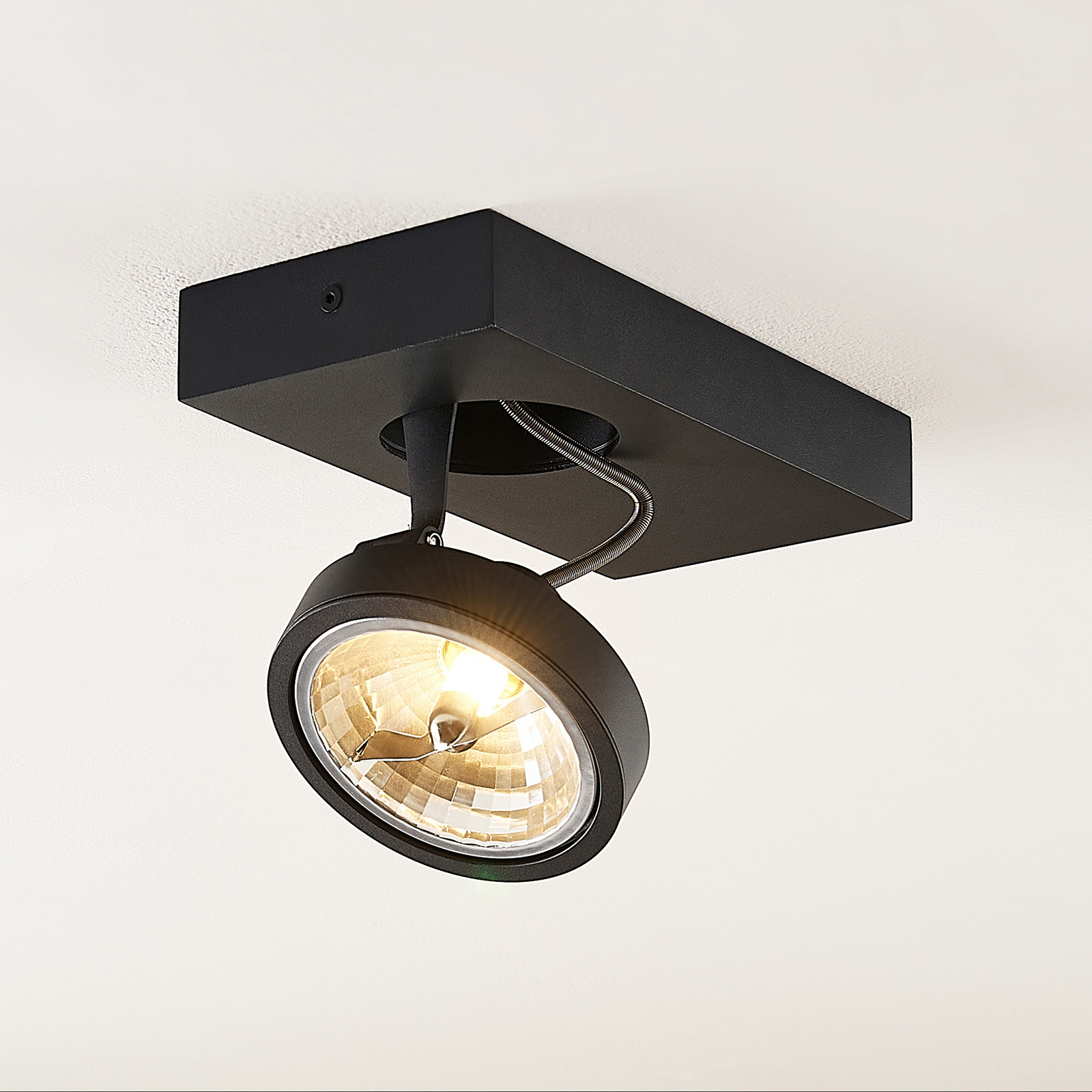 Arcchio Jorvin -kattospotti, 1-lamp., musta