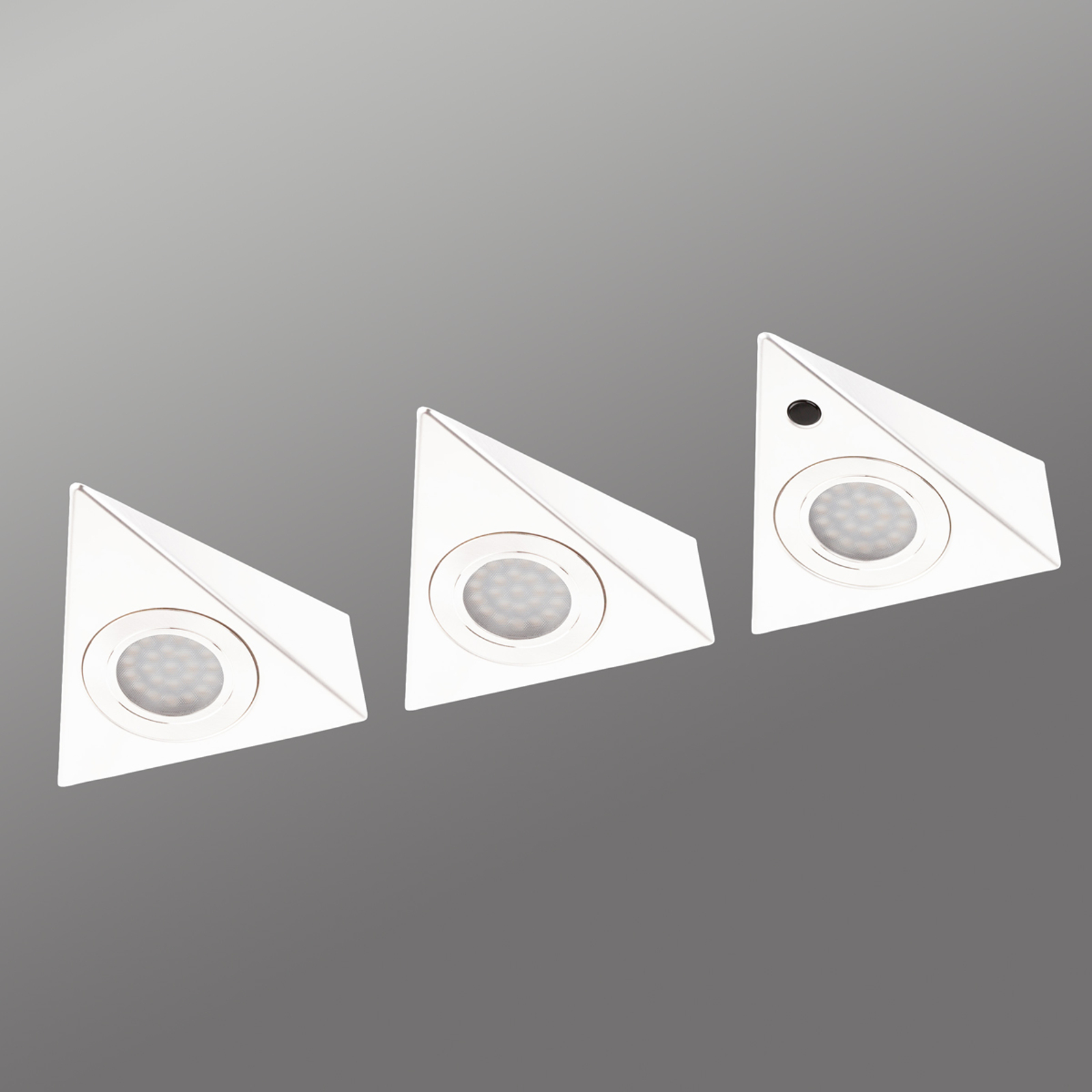 3 kpl valk. LED-kaapinalusvalaisin Cabinet Spots