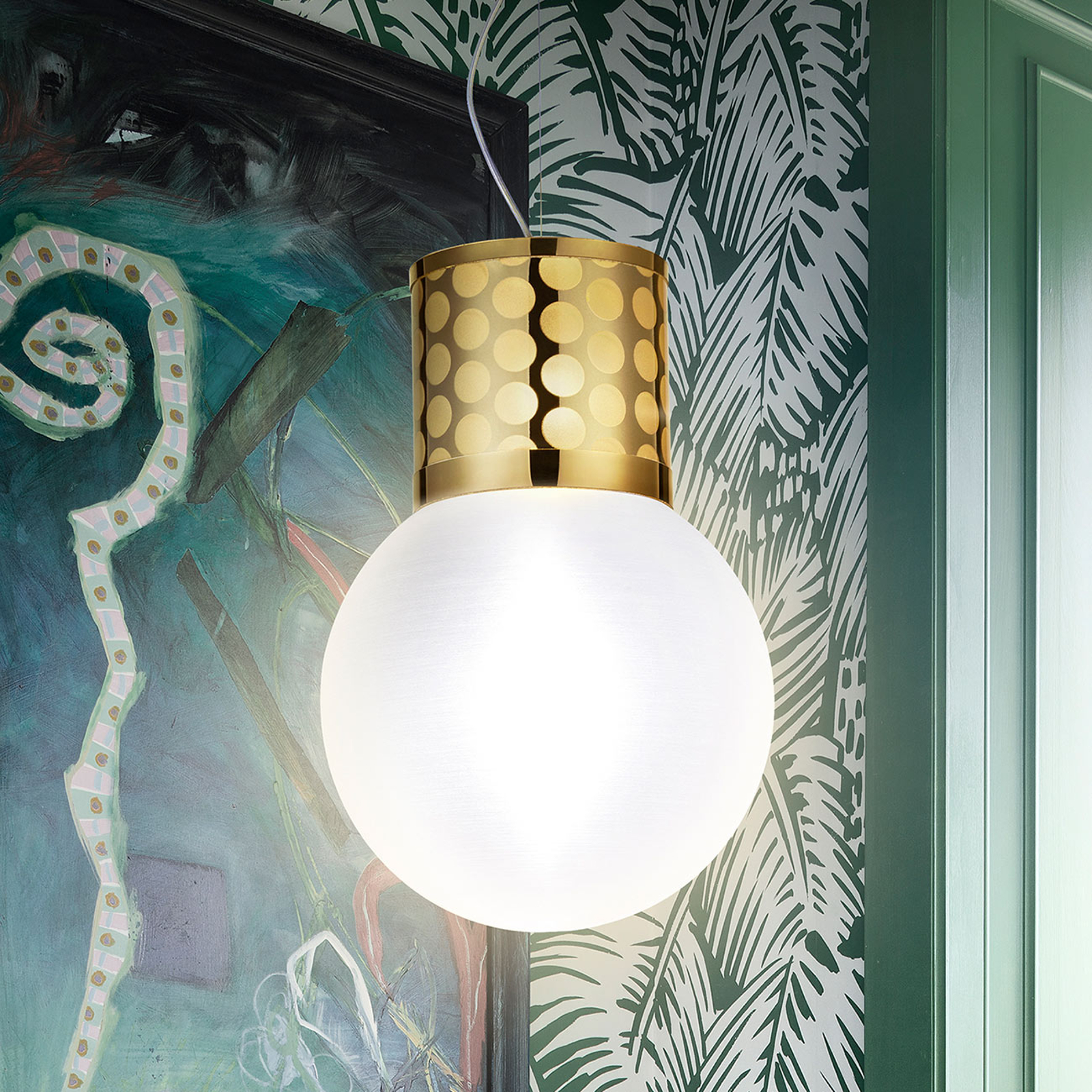 Slamp Atmosfera -riippuvalaisin, Ø 30 cm, kulta