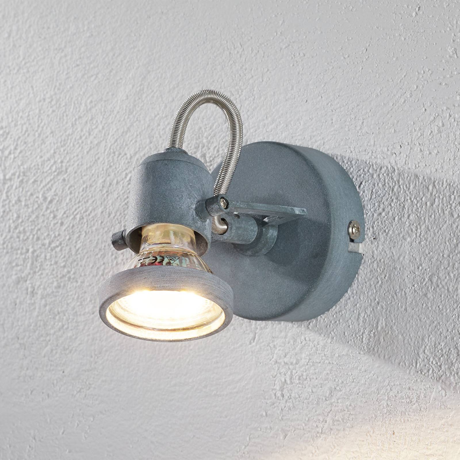Trendikäs LED-seinäspotti Concreto betoninvärisenä