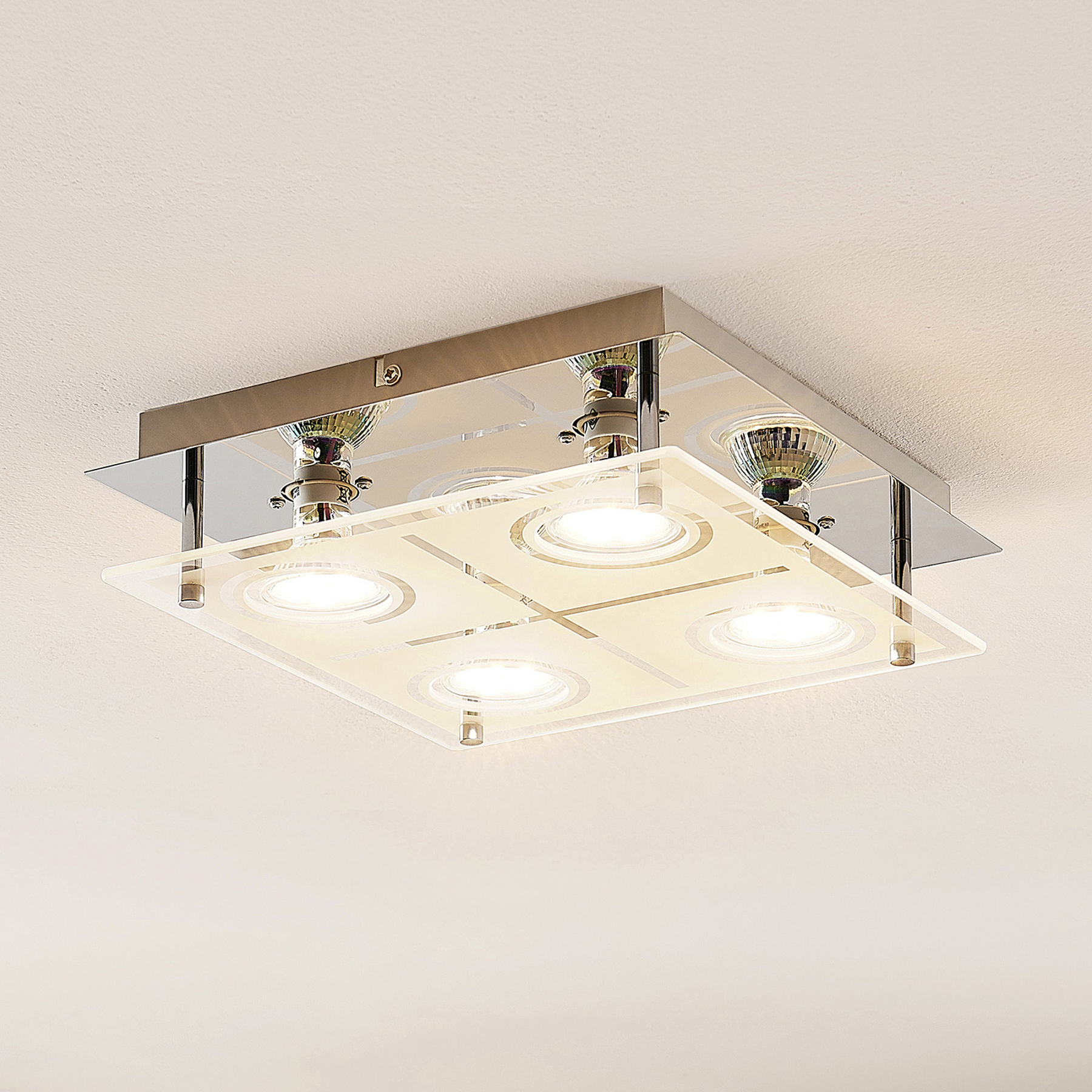 ELC Tahyla -LED-kattovalaisin, GU10, lasia, 26 cm