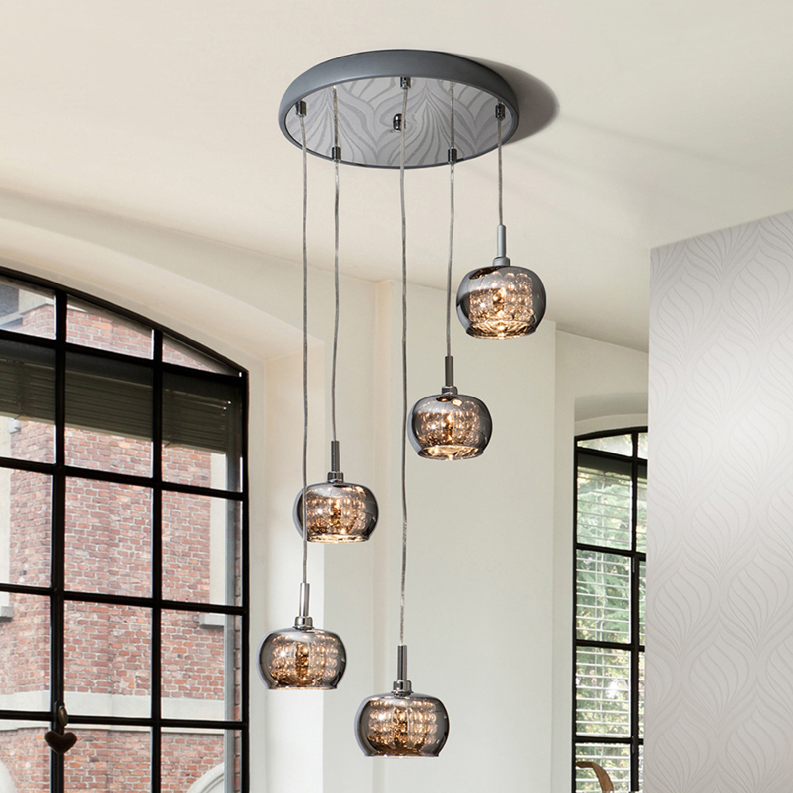 LED-riippuvalaisin Arian kristalleilla 5-lamp.