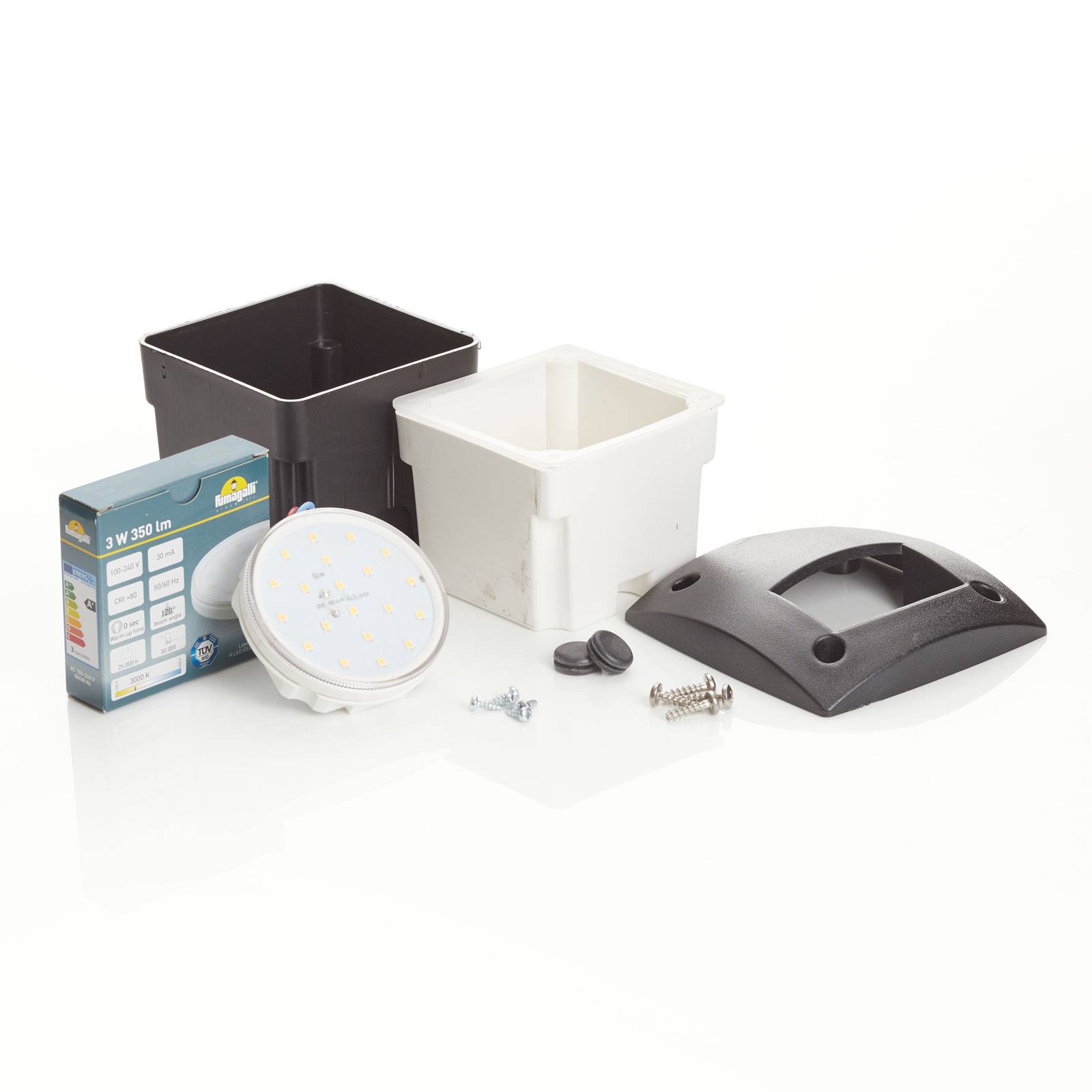 LED-uppovalaisin Leti 100 Square-ST, musta, CCT