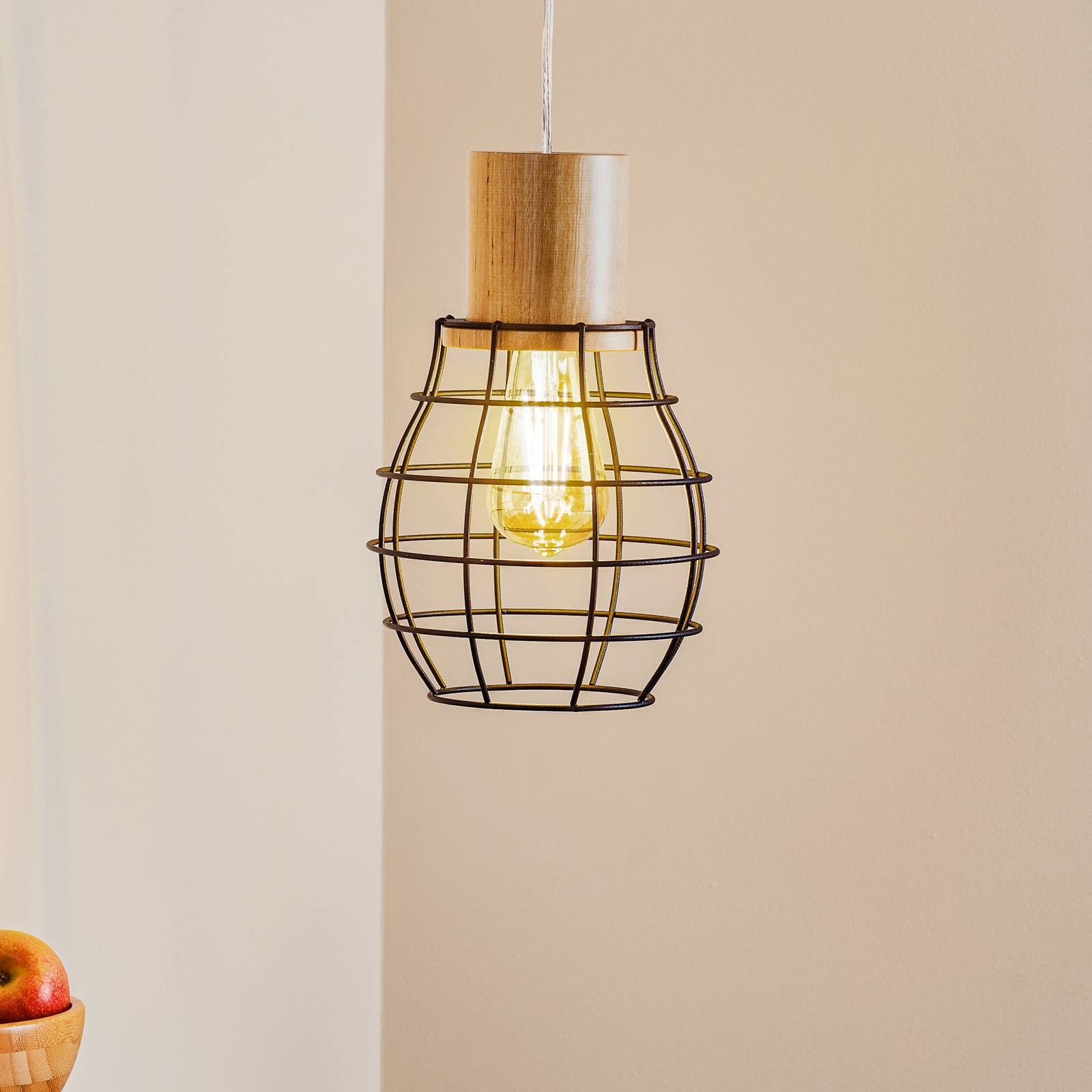 Riippuvalo Grid ristikkovarjostin puuta, Ø 18,5 cm