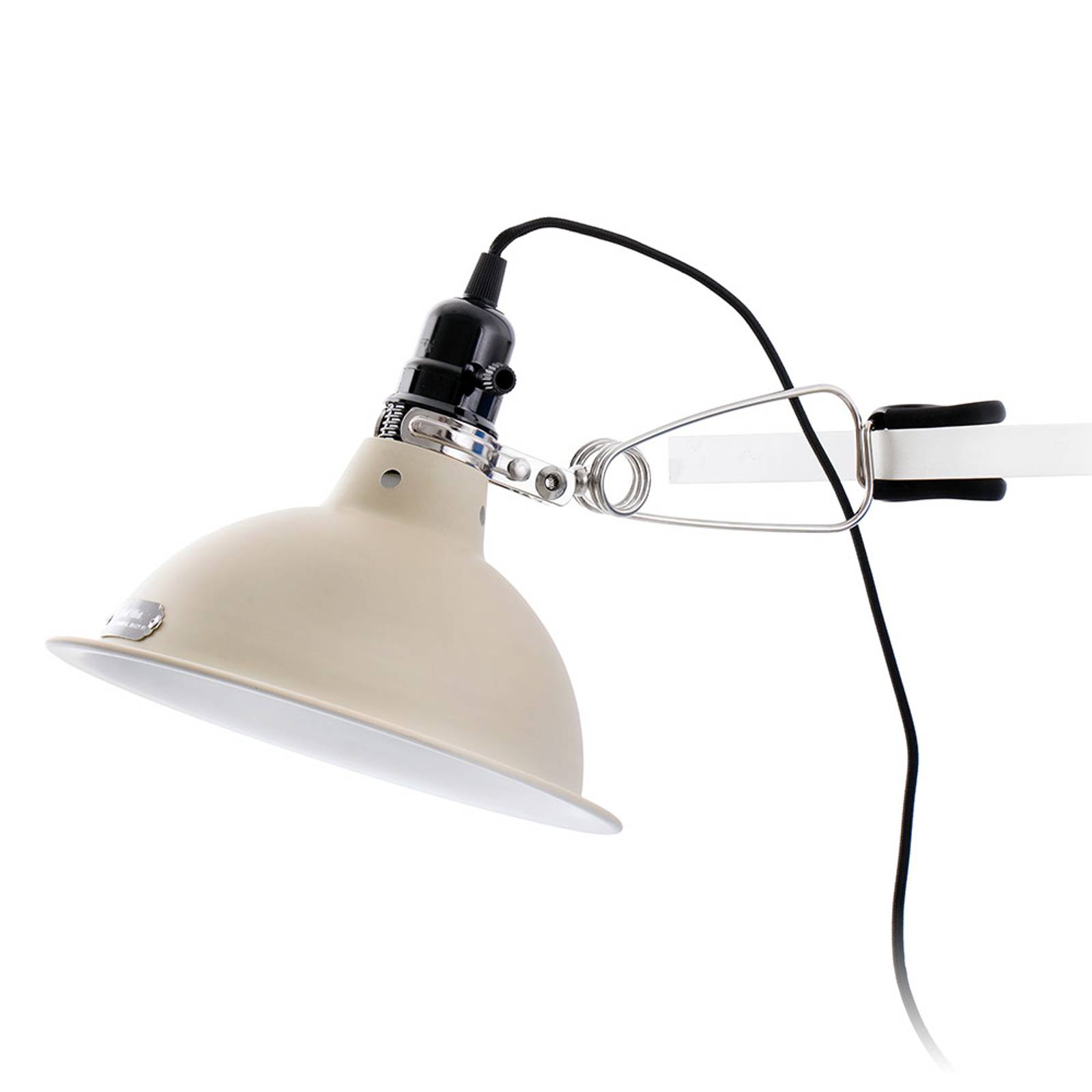 Industriaalinen klipsivalaisin Pepper, beige