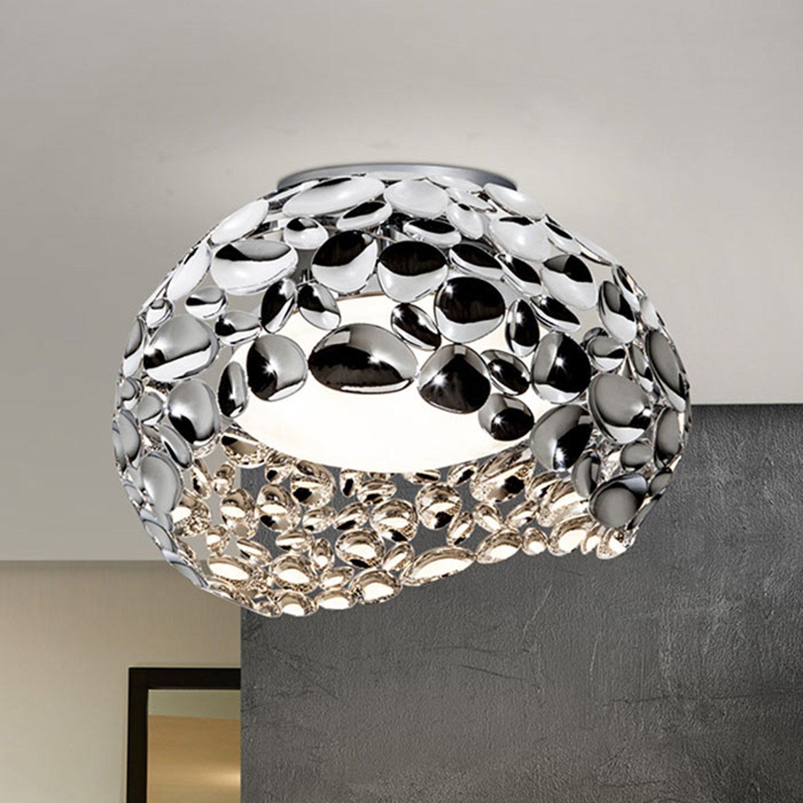 LED-kattovalaisin Narisa, Ø 46 cm, kromi