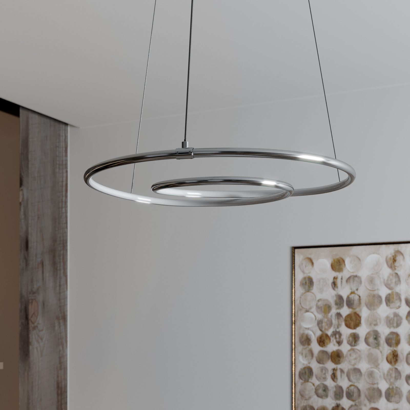 Lindby Lucy LED-riippuvalaisin, 45 cm, kromi