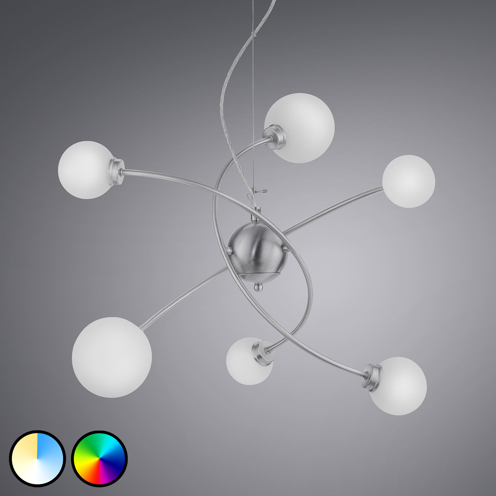 Trio WiZ Dicapo -LED-riippuvalaisin, 6-lamppuinen