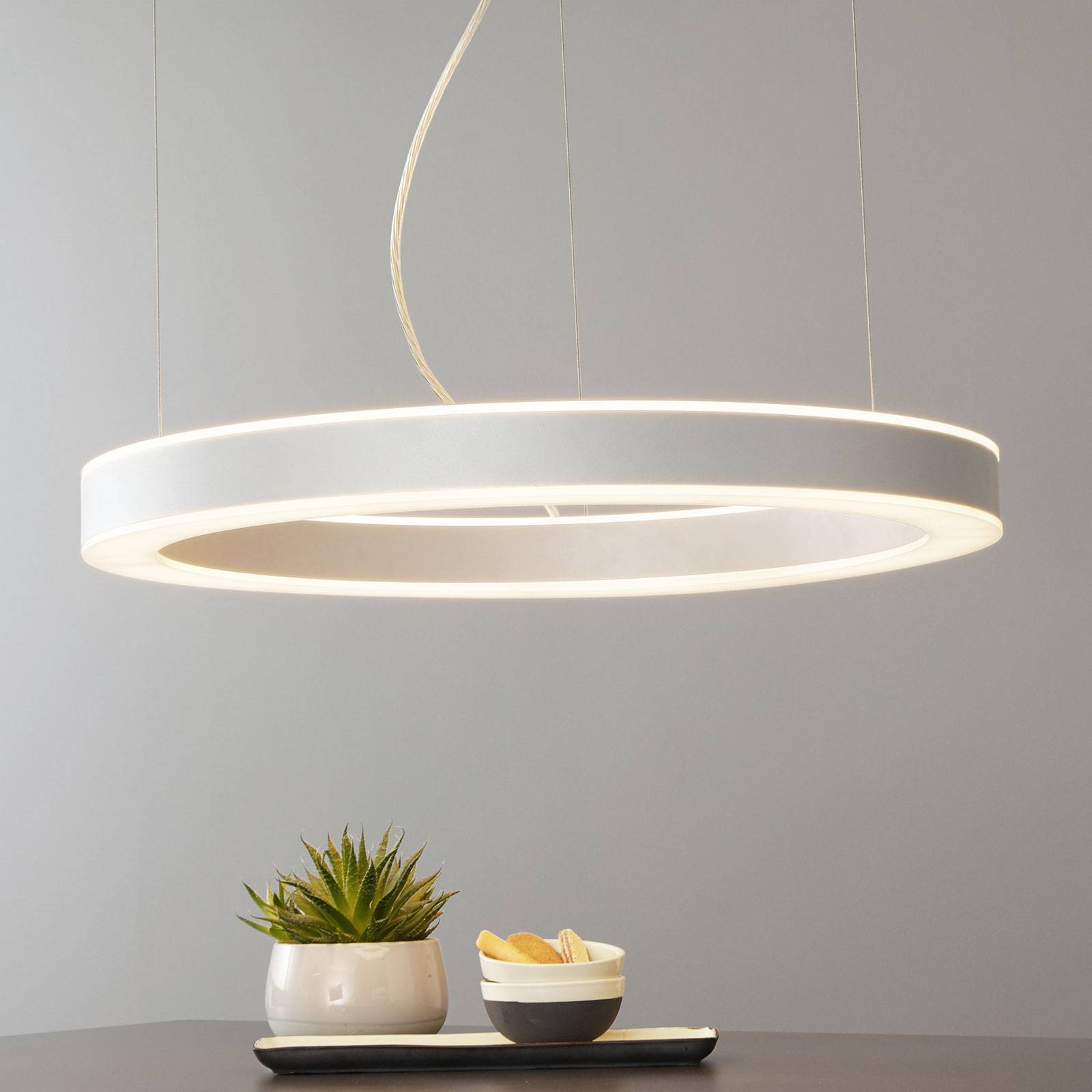 Arcchio Pietro -LED-riippuvalaisin hopea 70cm 90W