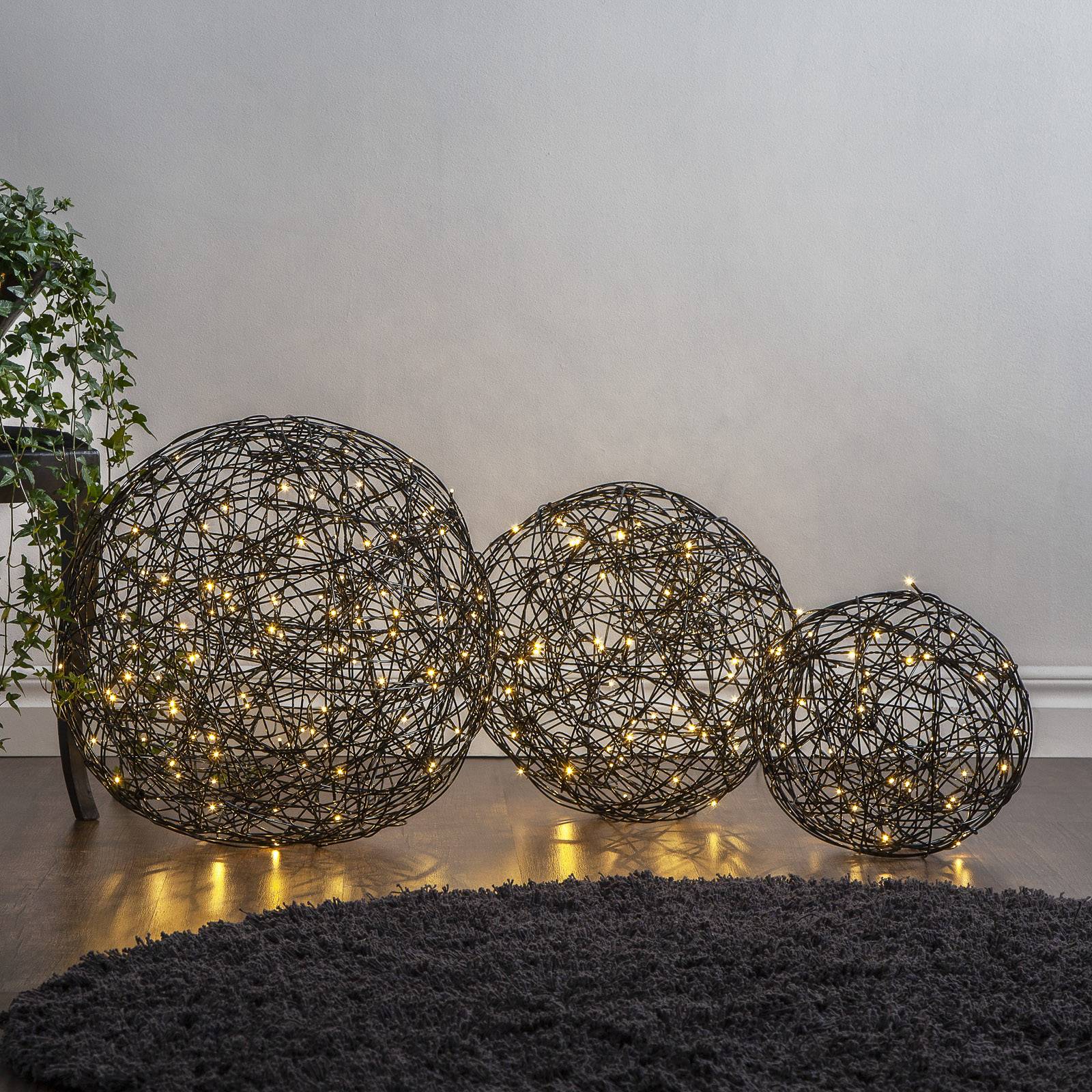 Galax-LED-3D-design-pallo, musta Ø 50 cm