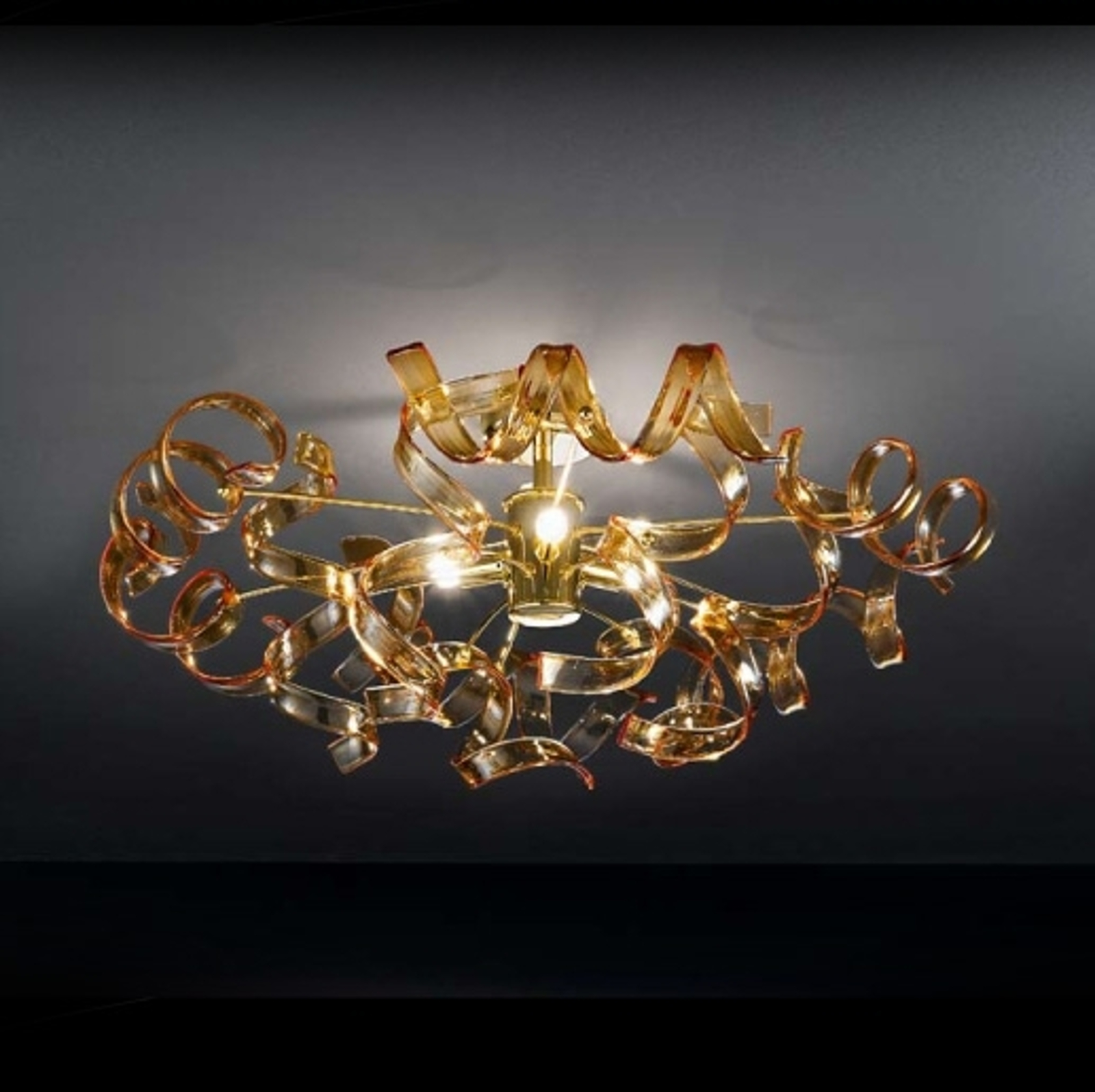 Meripihkanvärinen kattovalaisin Amber Ø 60 cm