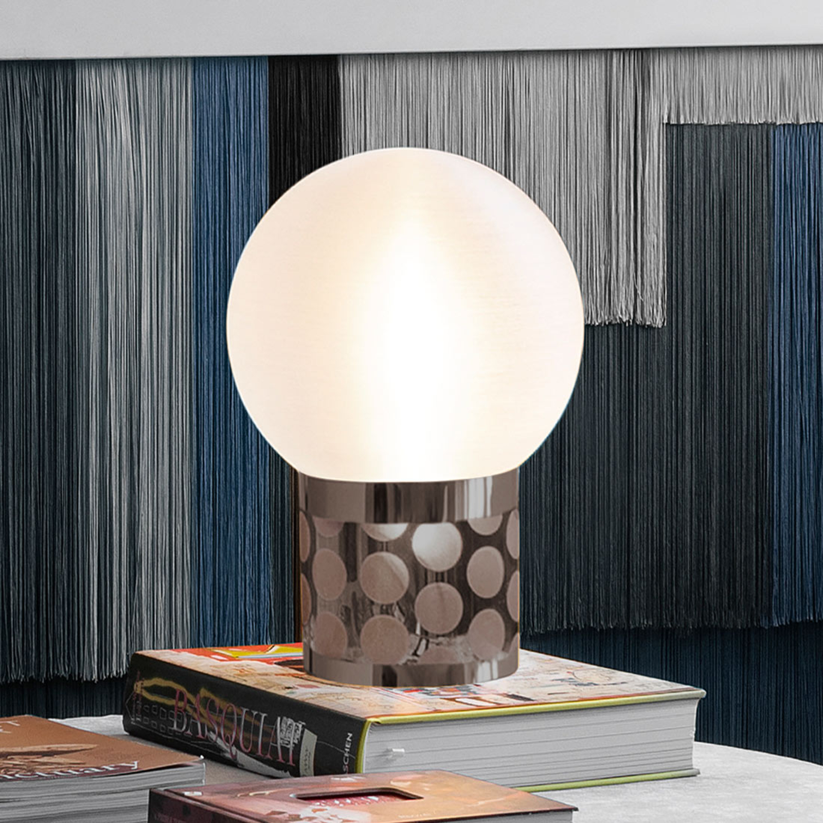 Slamp Atmosfera -pöytävalaisin, Ø 20 cm, tina
