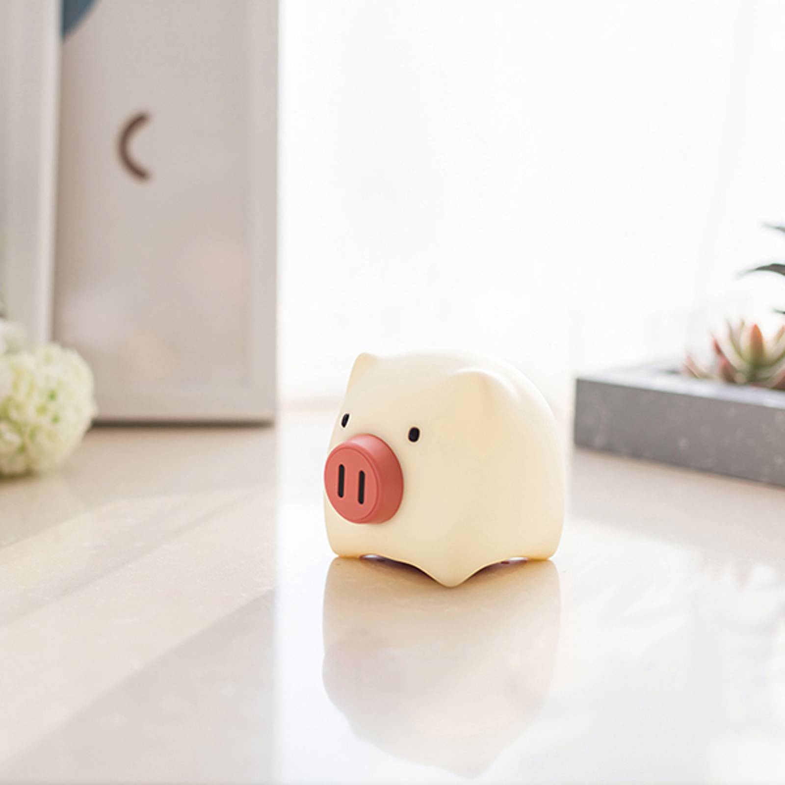 LED-yövalo Piggy Pig, akku