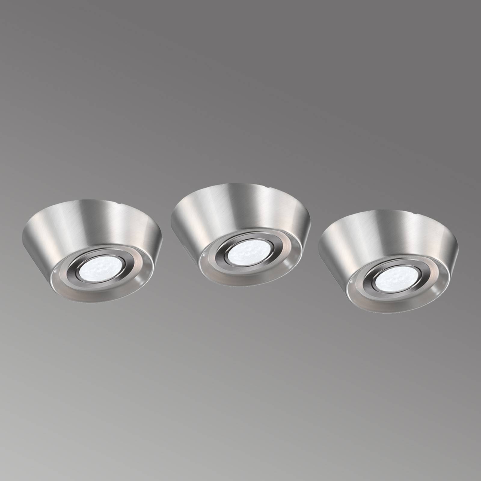 3 kpl PAL CF-LED-kaapinalusvalaisin, Ø 12 cm