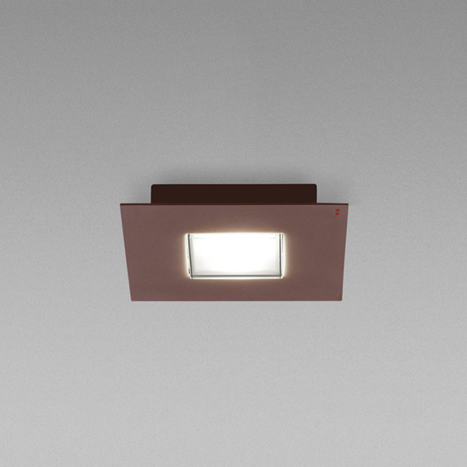 Fabbian Quarter -LED-kattovalaisin 2-lamp. ruskea