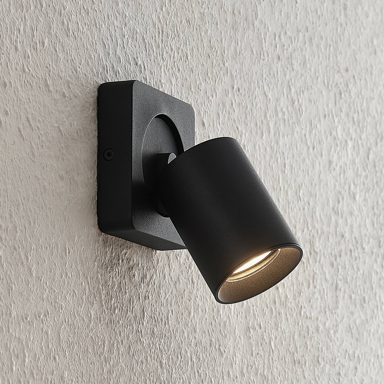 Arcchio Leevya-kattovalo 1-lamp. kulmikas musta