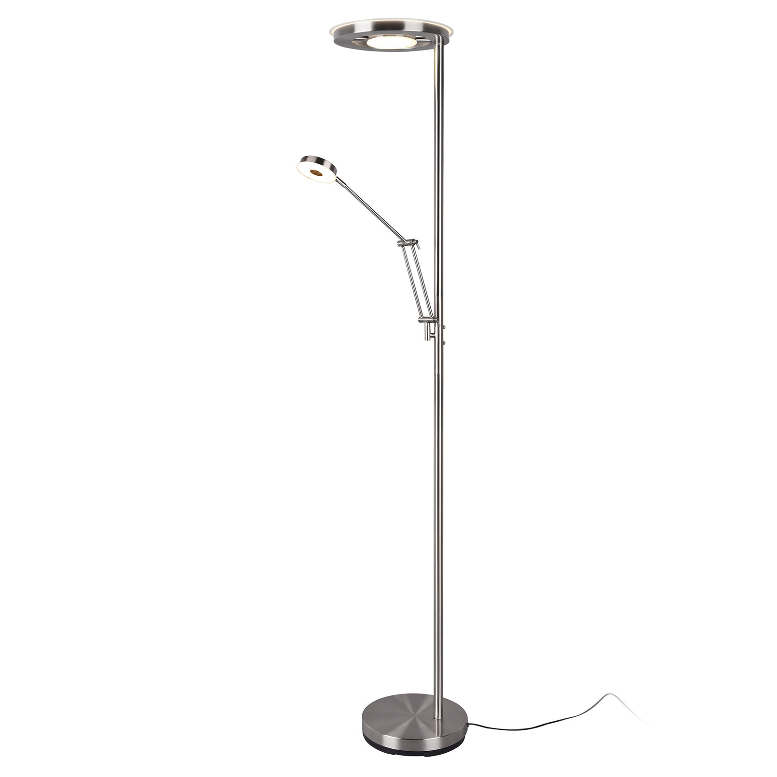 LED-ylösvalo Barrie lukuvalolla, matta nikkeli