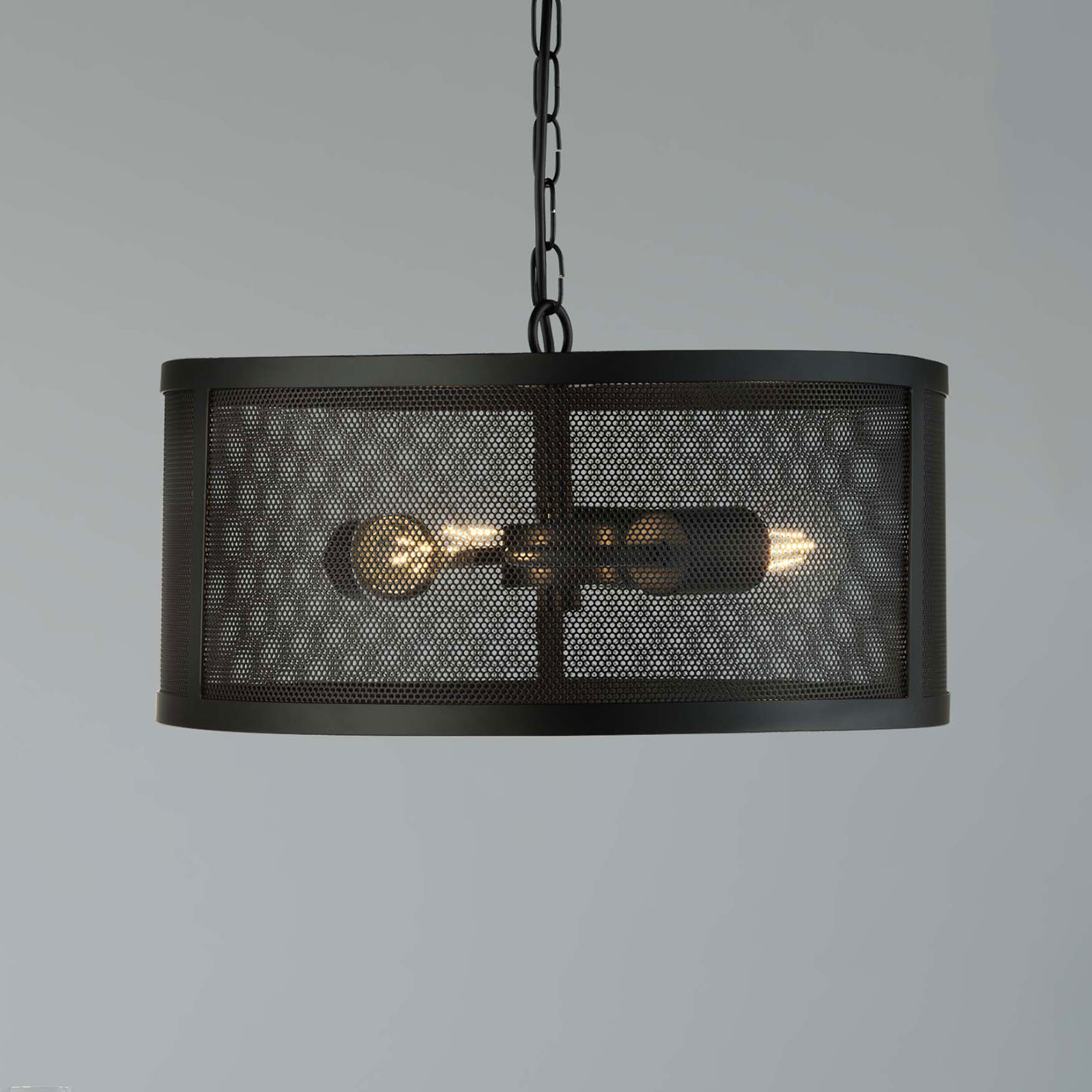 Riippuvalaisin Fishnet metallista, musta, Ø 45cm