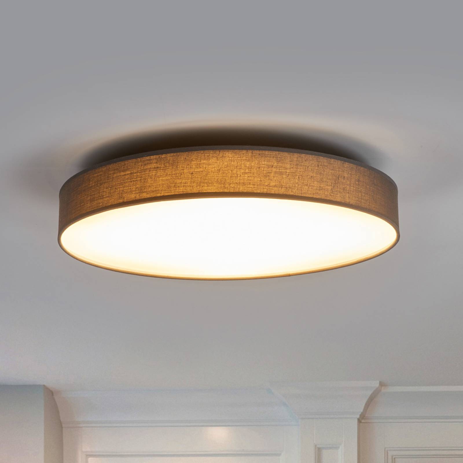 LED-kangaskattolamppu Saira, 50 cm, harmaa