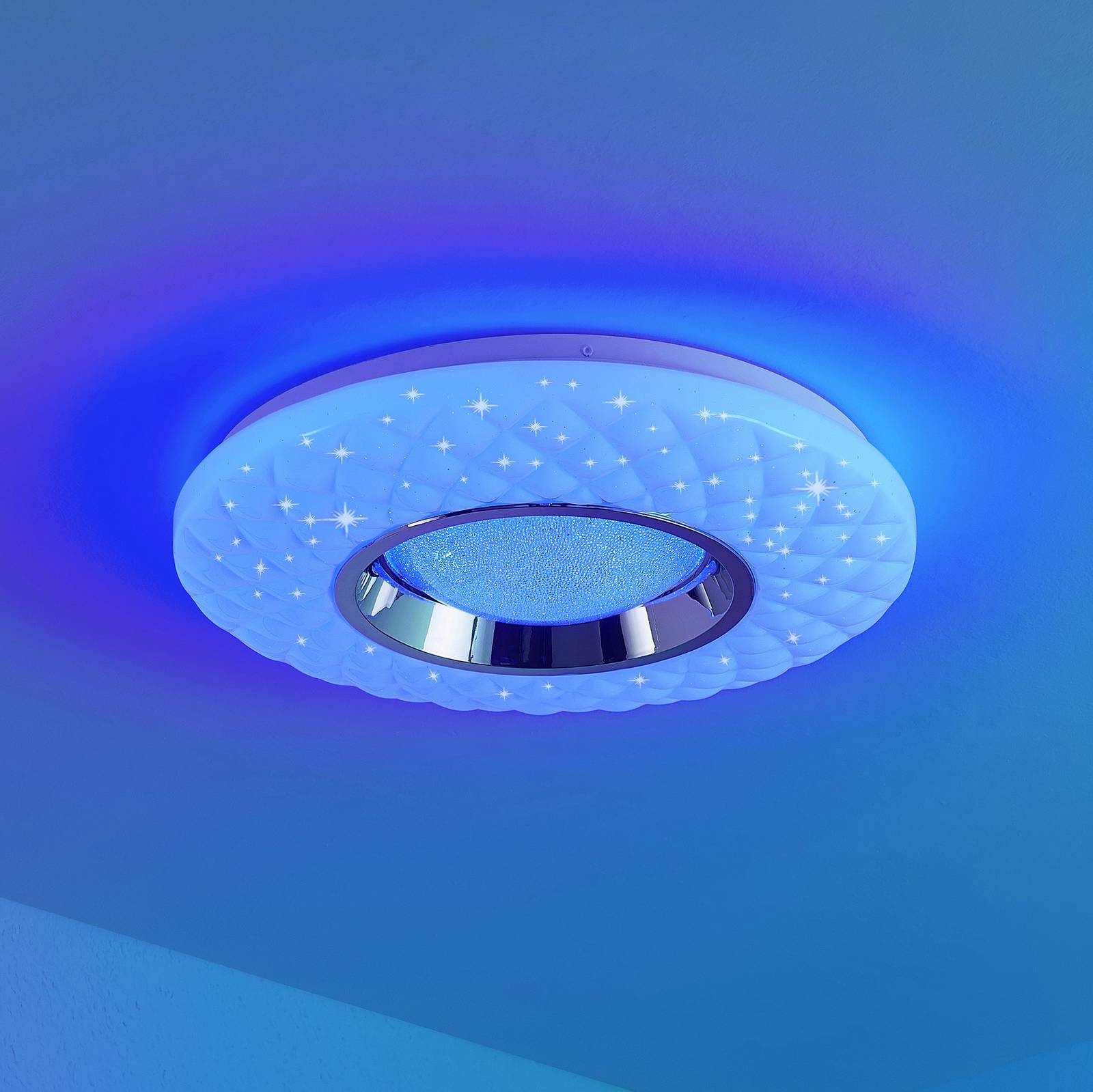 Lindby Illaria -LED-kattovalaisin RGBW, CCT, 39 cm