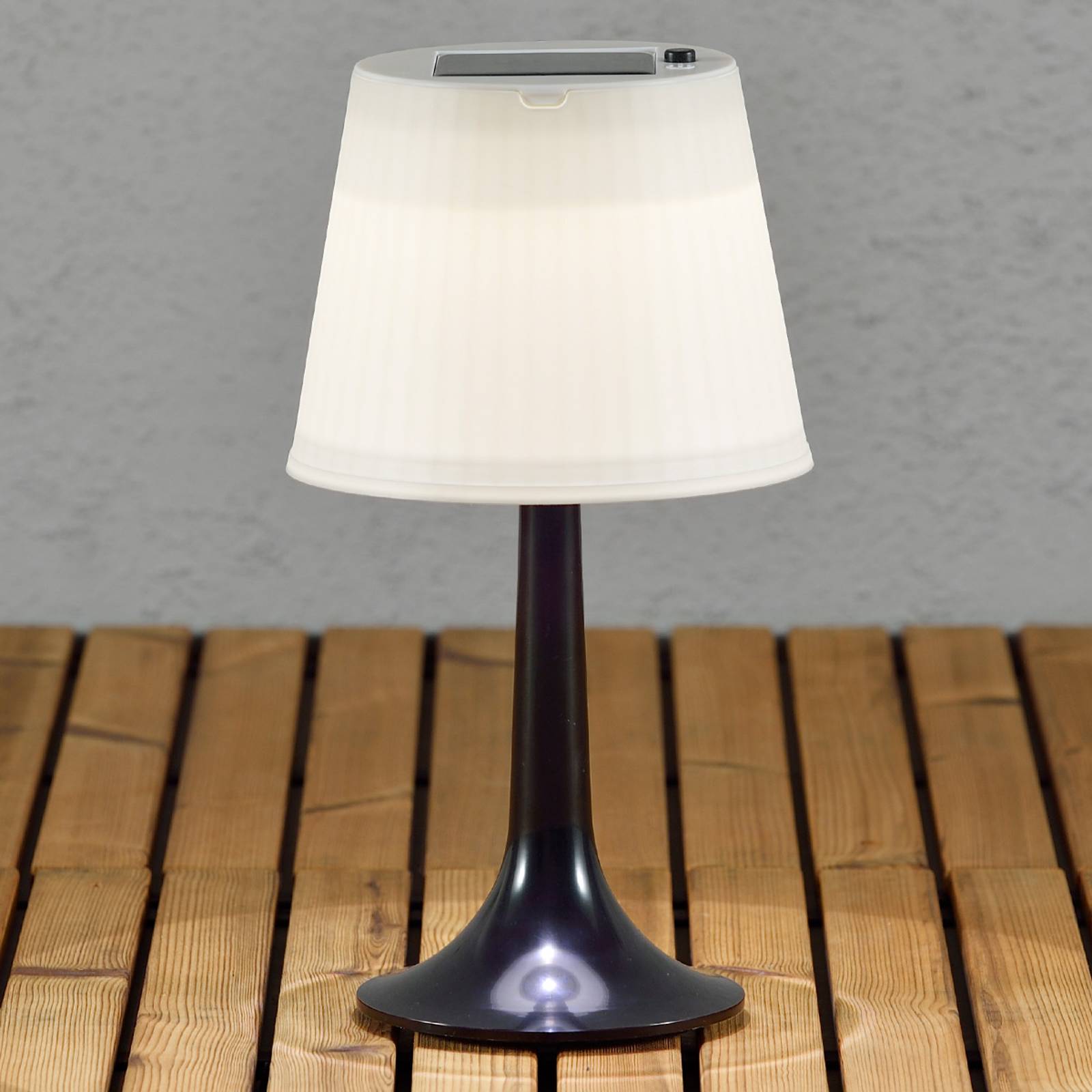 Musta aurinkokäyt. LED-pöytävalaisin Assisi Sitra