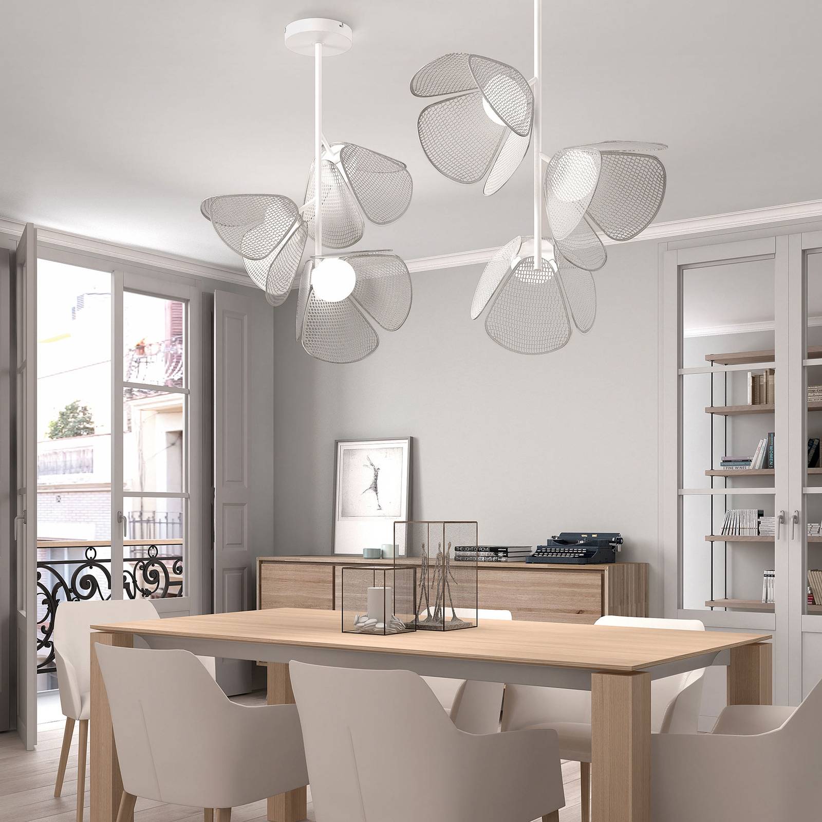 Bover Mod PF/73/3L LED-kattovalo virkattu, harmaa