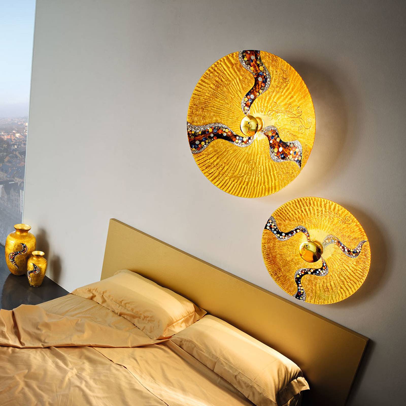 KOLARZ Luna Kiss Gold -seinävalaisin 24 k, Ø 54 cm