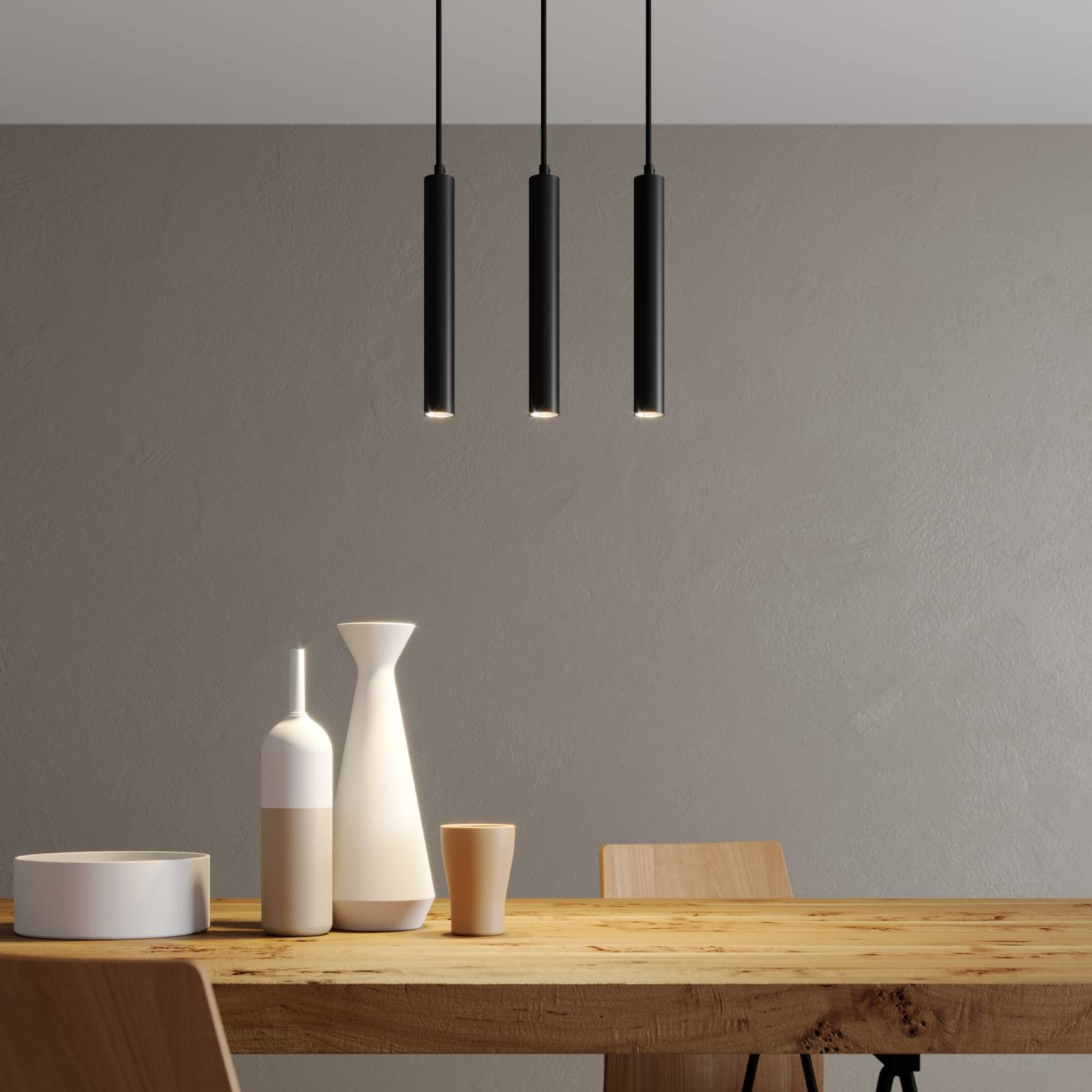 Arcchio Franka -LED-riippuvalo, 3-lamp., pitkä