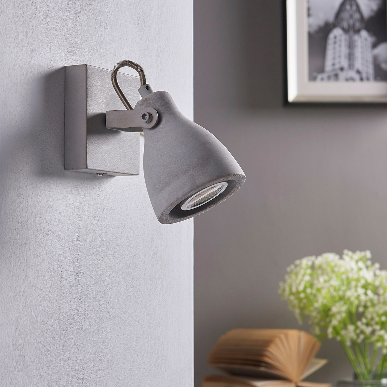 Harmaa LED-spotti Kadiga, betonia