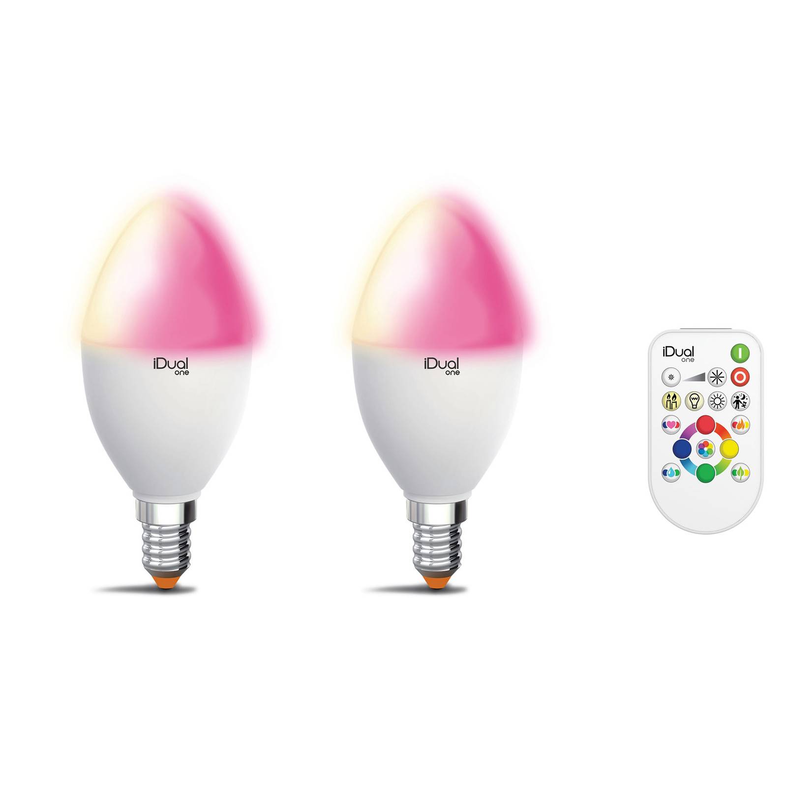 iDual One E14 P45 5,3W 2 kpl RGBW kaukosäädin