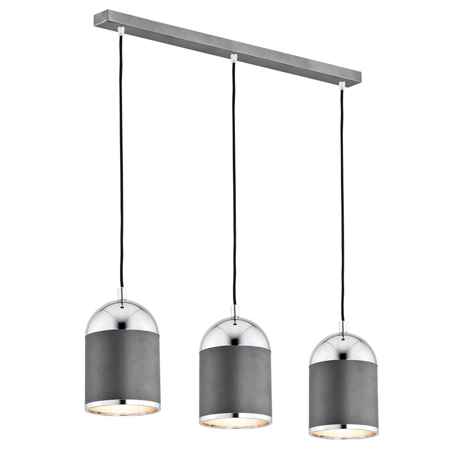 Riippuvalaisin Anadia, 3-lamp. pitkä antrasiitti