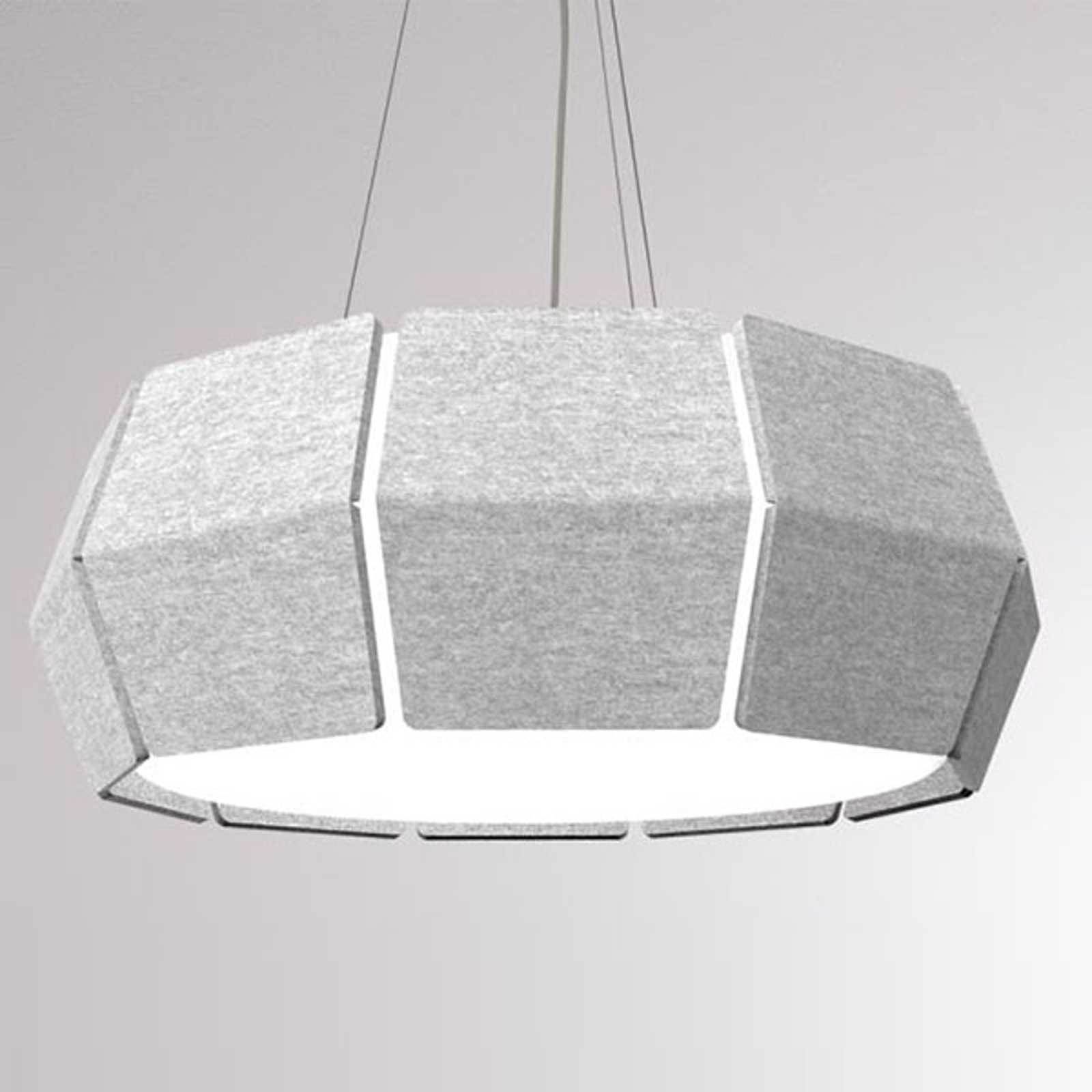 LOUM Decafelt -LED-riippuvalaisin, harmaa Ø 76 cm