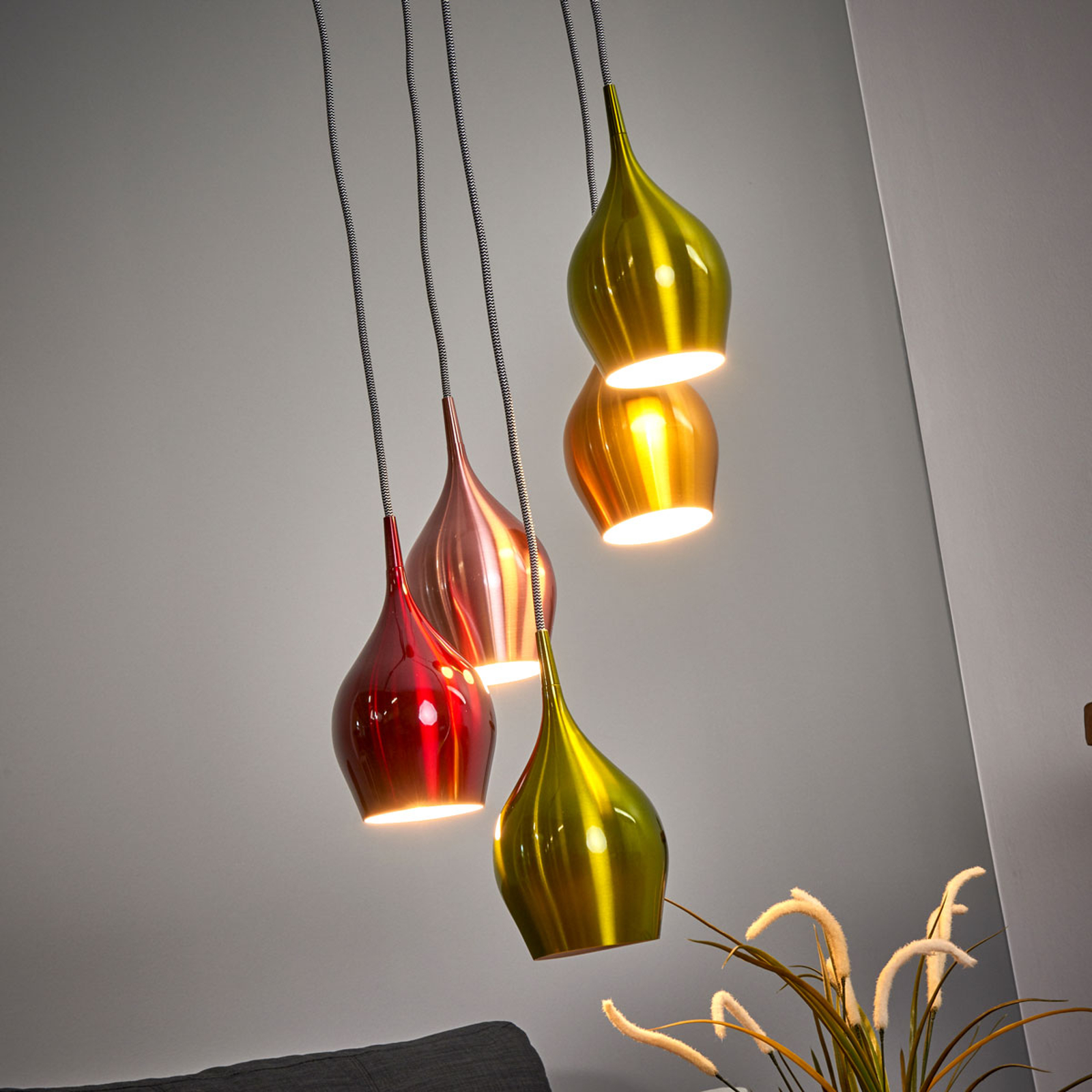 5-lamp. Vibrant-riippuvalaisin, värikäs
