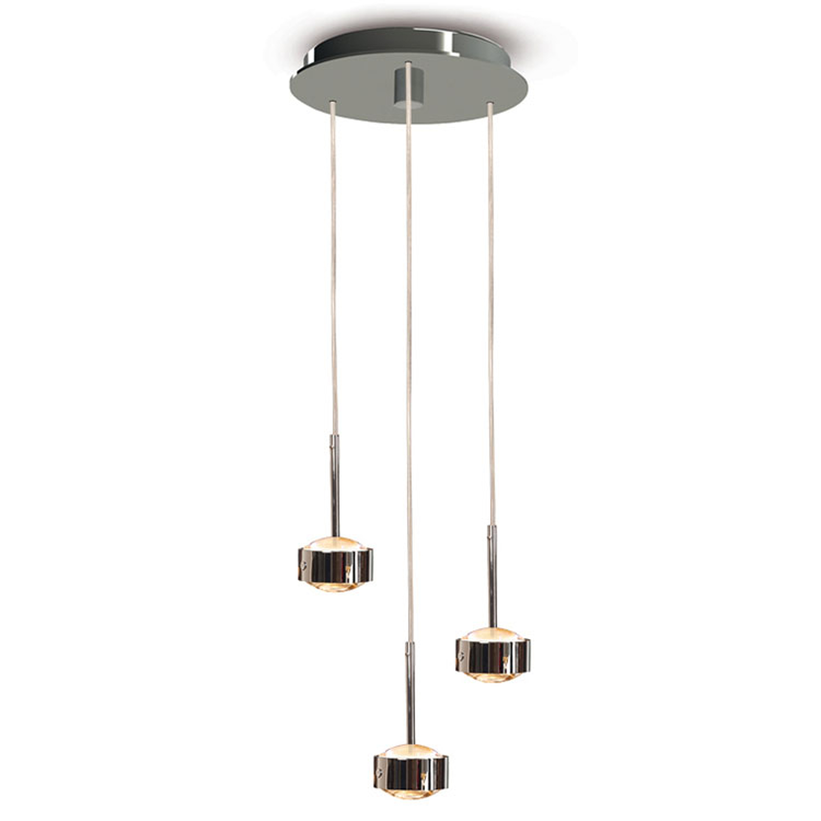 LED-riippuvalaisin Puk Drop Trio, kromi