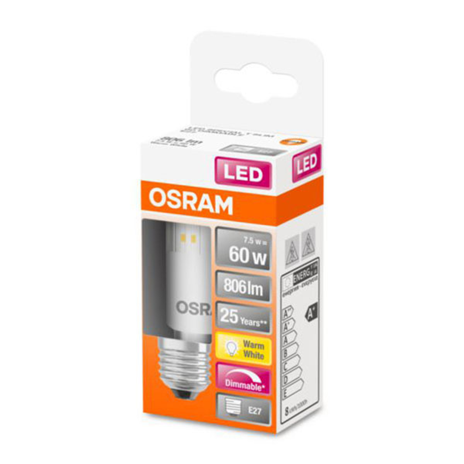 OSRAM-LED-lamppu Special T E27 7,5W 2 700 K dim