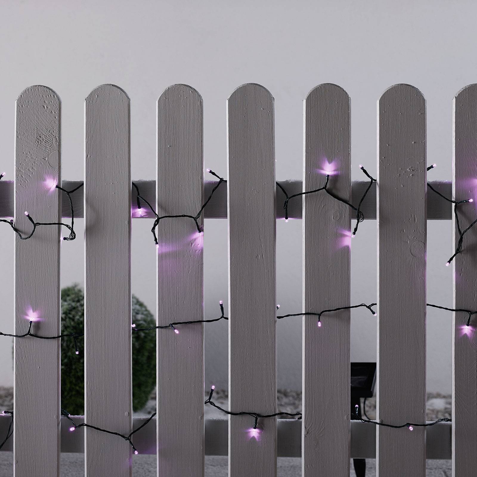 Aurinkotoiminen LED-valoketju vaaleanpunainen