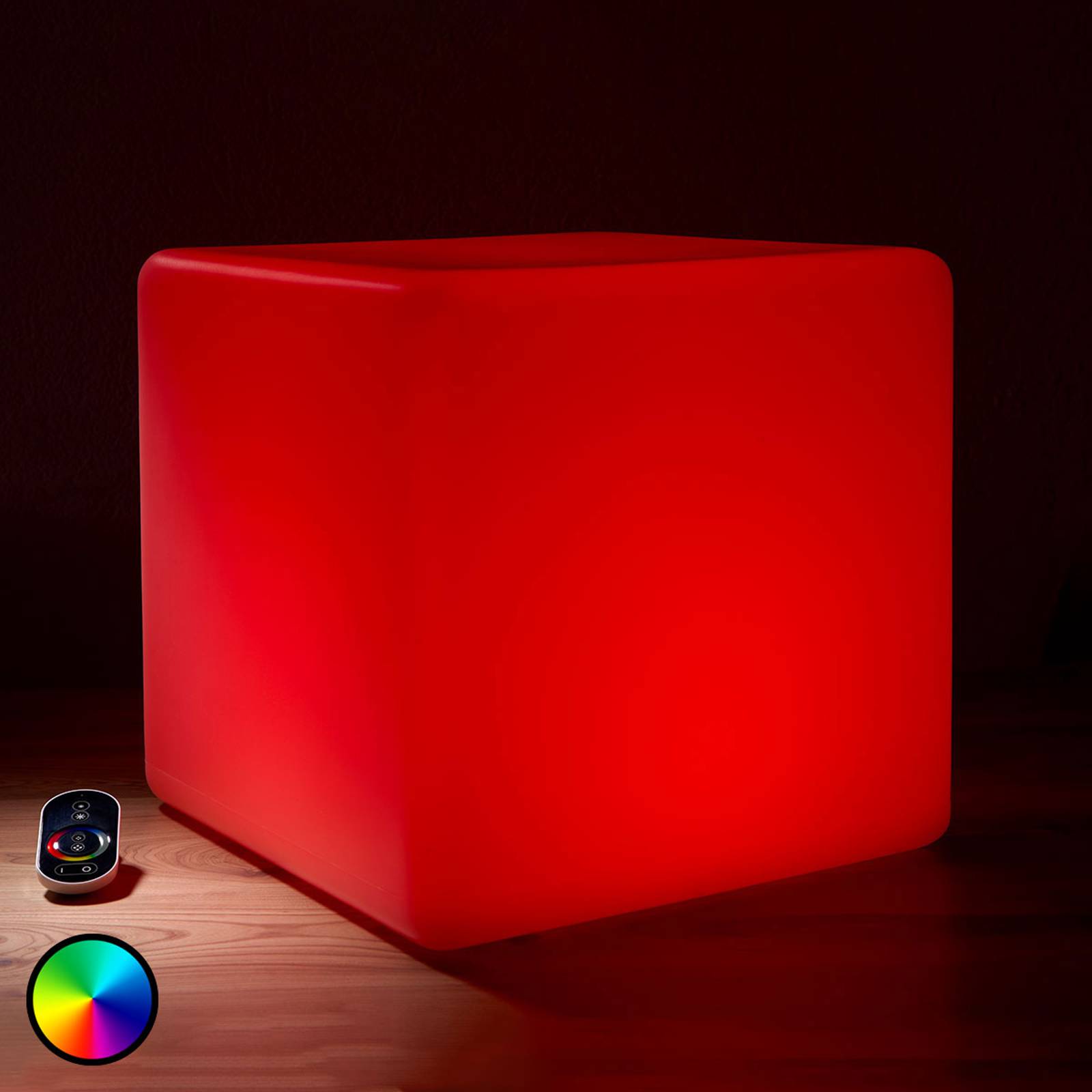 Valaiseva LED-ulkokoristekuutio, RGB 35 cm