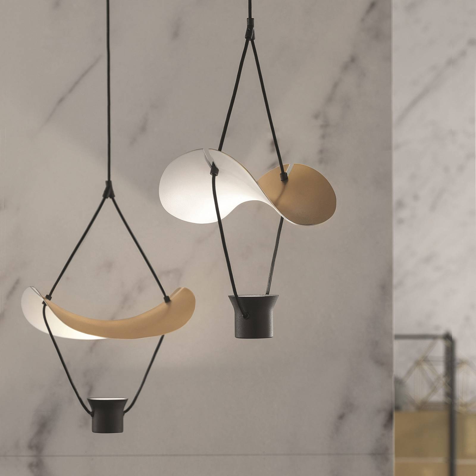 LED-riippuvalaisin Vollee S1 P, 44cm, up, kulta