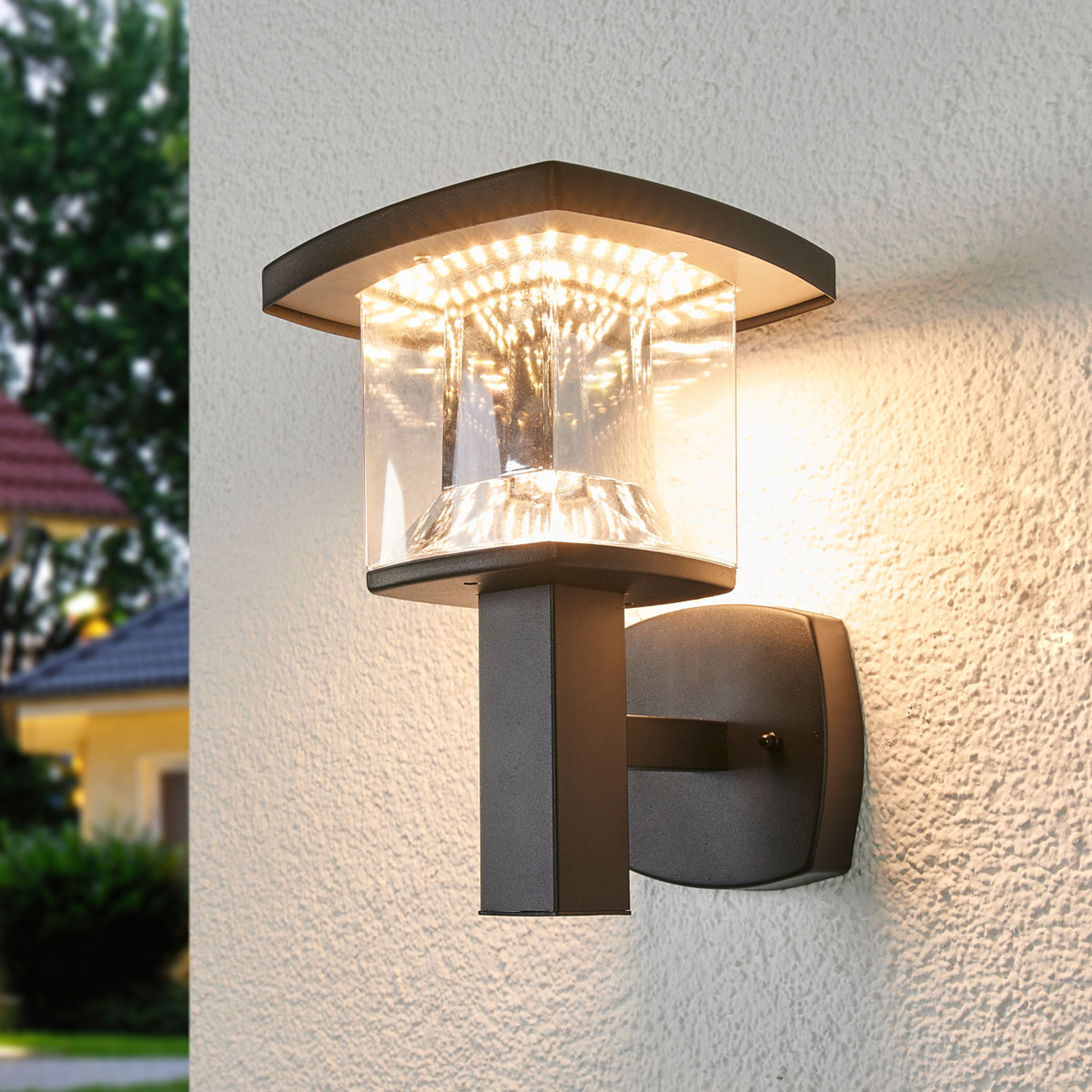 LED-ulkoseinävalaisin Askan, ruostumaton teräs