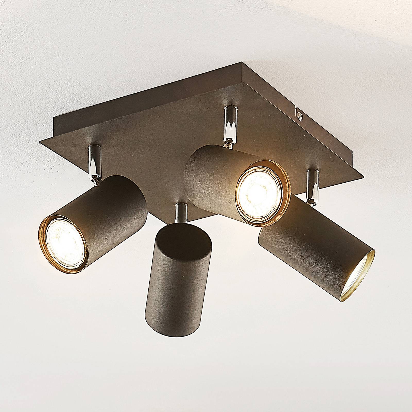 Lindby Joffrey -kattovalaisin, 4-lamp., musta