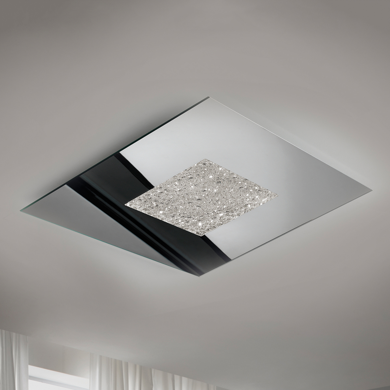 Peilaava LED-kattovalaisin Narciso, jääkuviointi