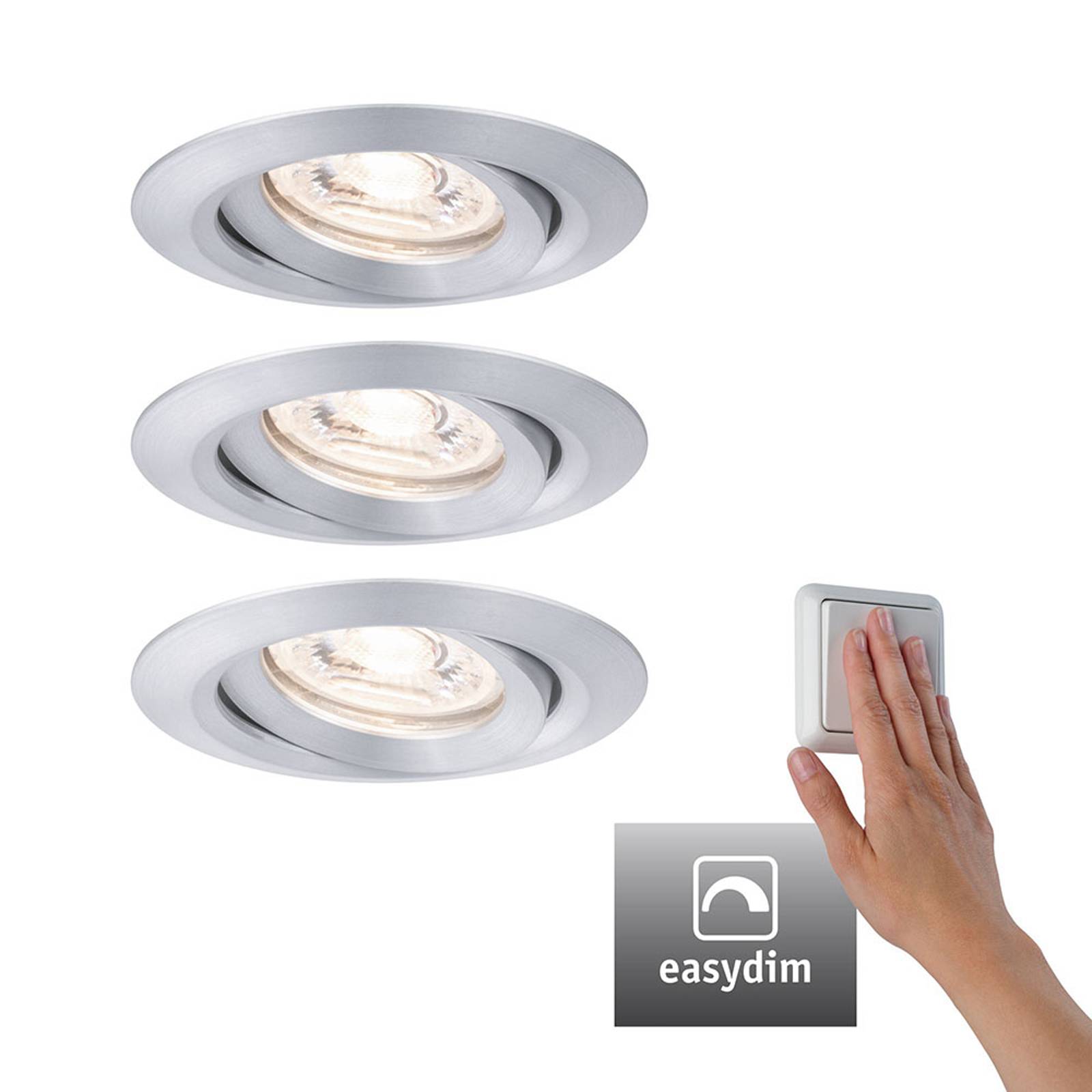 Paulmann Nova mini Plus LED easydim 3 kpl alumiini