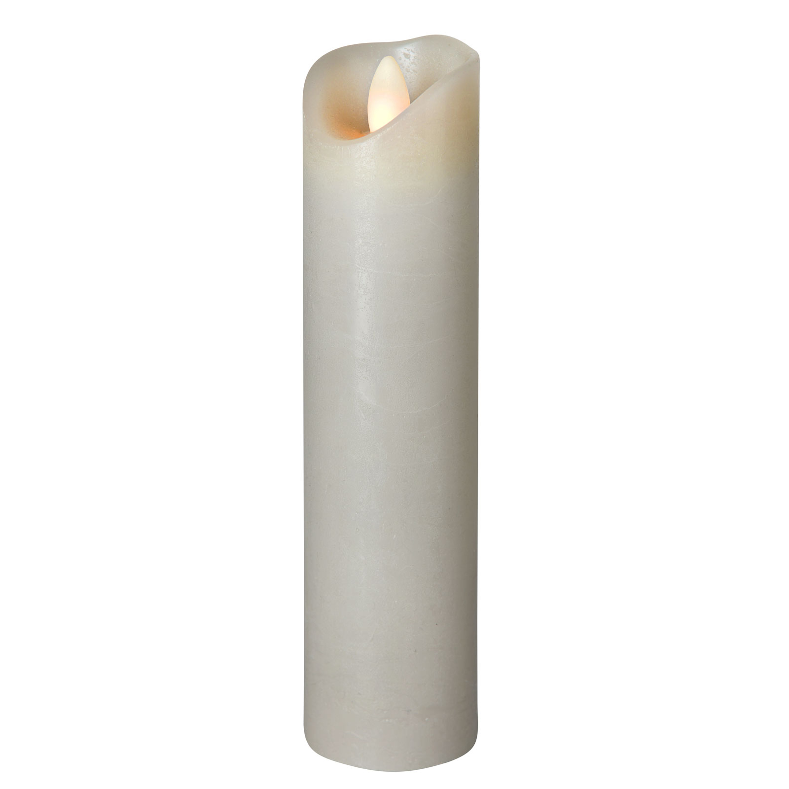 LED-kynttilä Shine, Ø 5 cm, harmaa, 20 cm