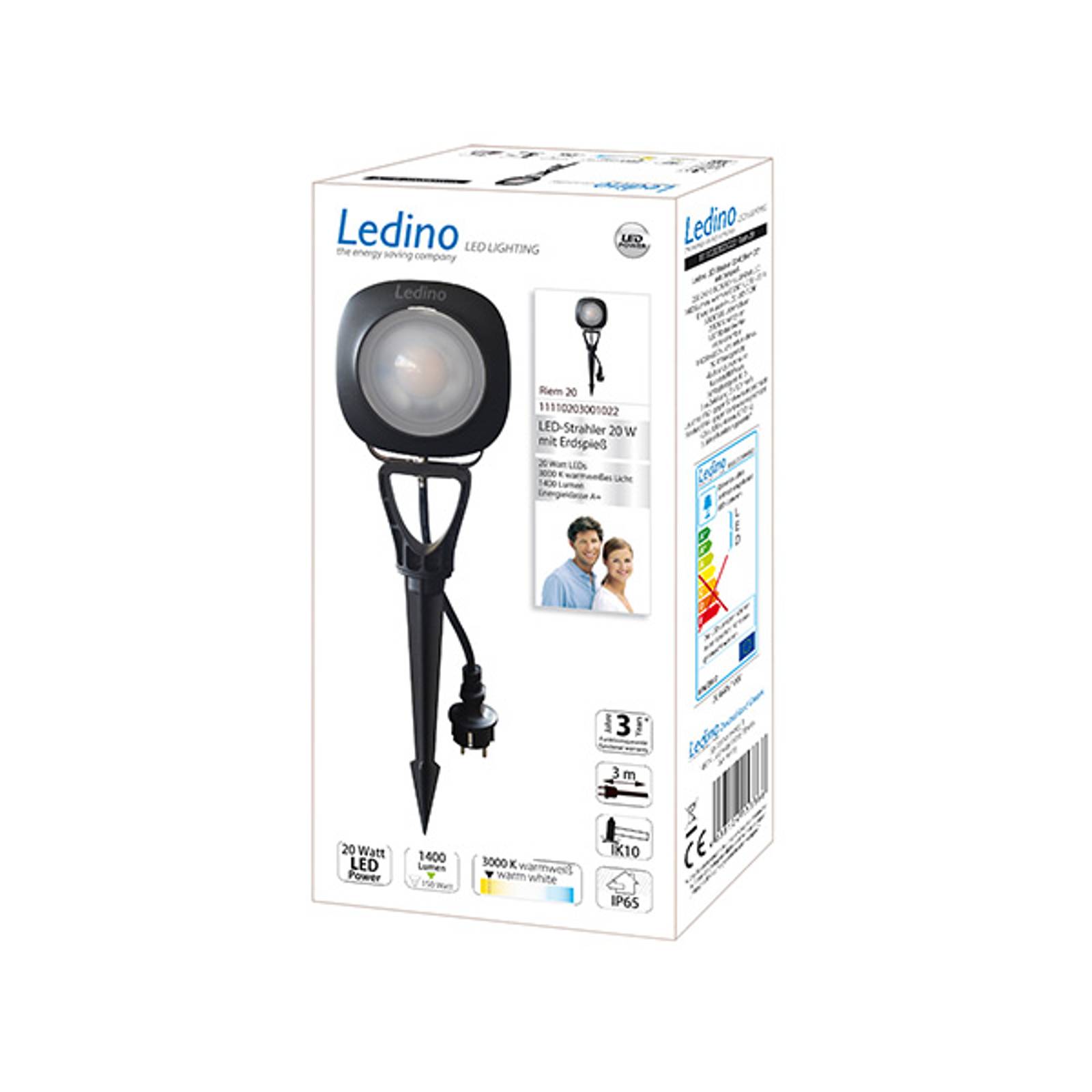 LED-maapiikkikohdevalo Riem, 20 W