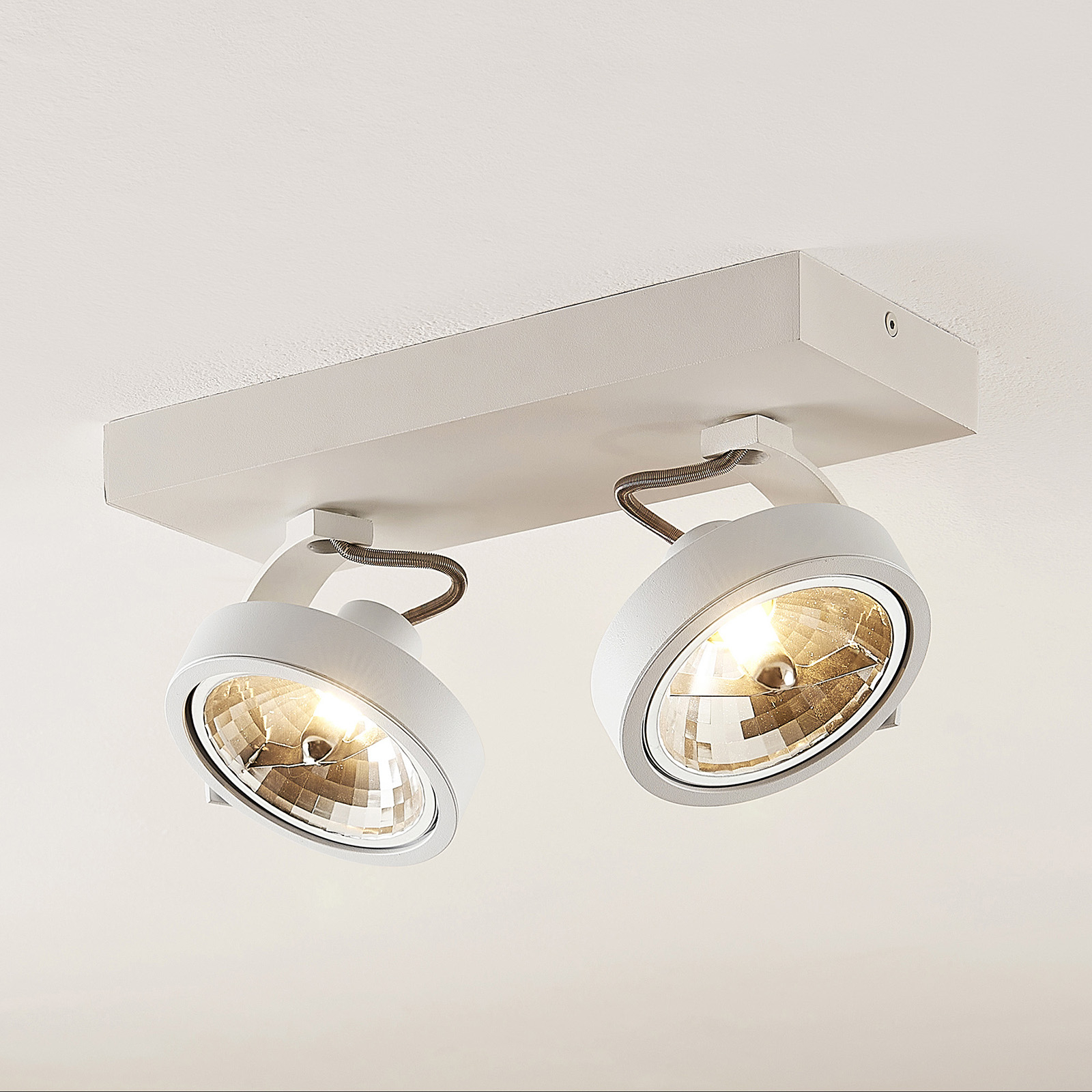 Arcchio Dagur -kattospotti, 2-lamp., valkoinen