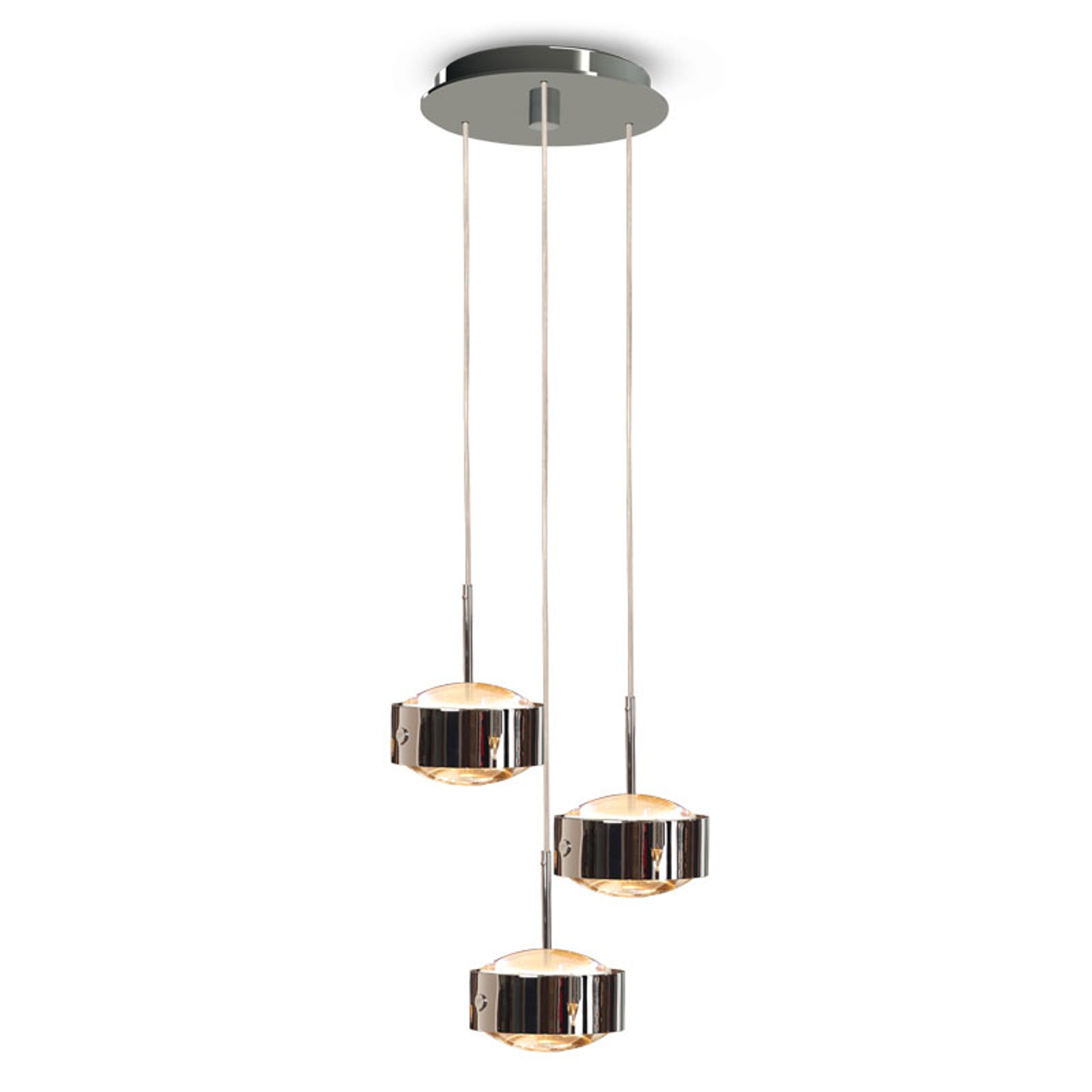 LED-riippuvalo Puk Meg Maxx Drop Trio, kromi