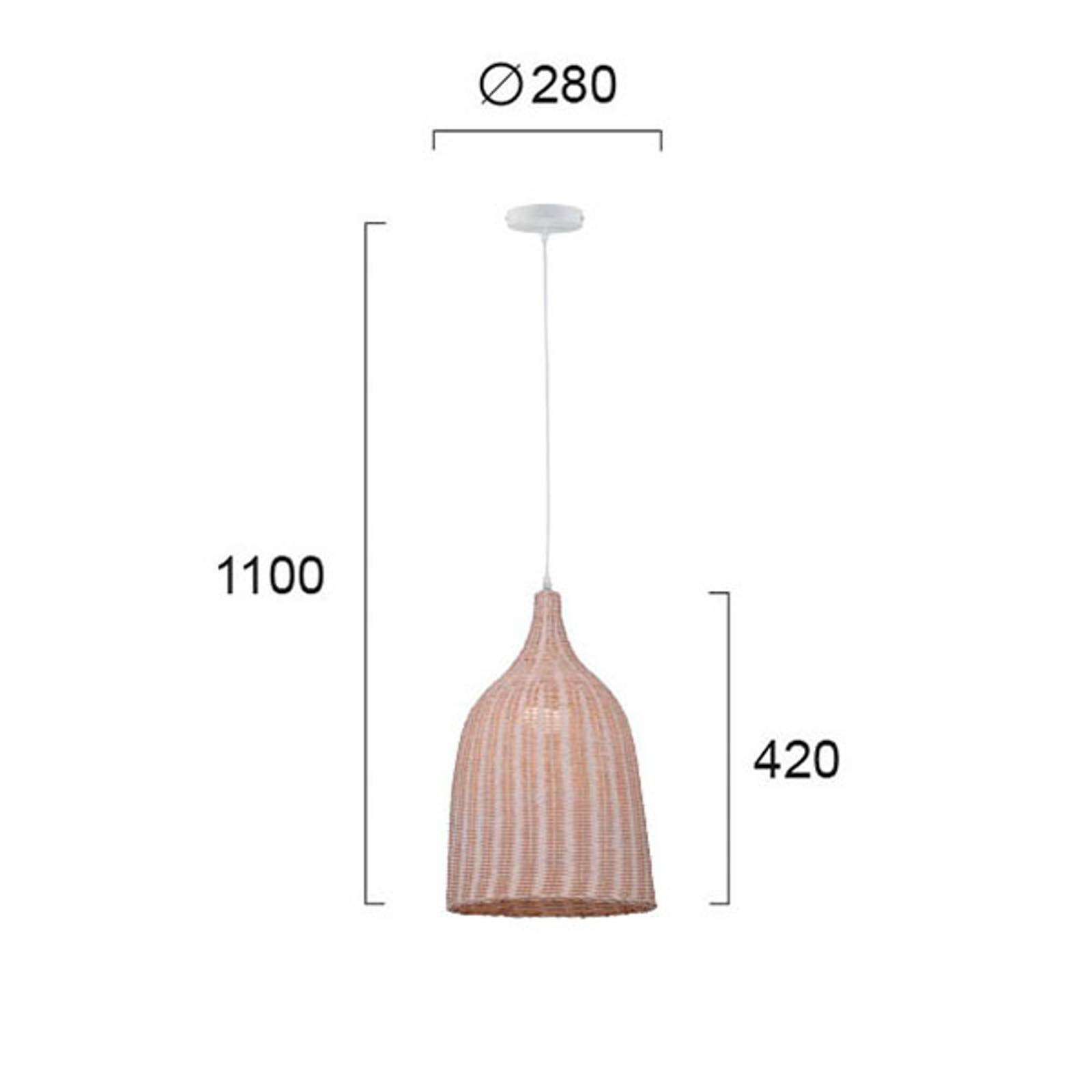 Riippuvalaisin Hawai rottinkia, Ø 28 cm
