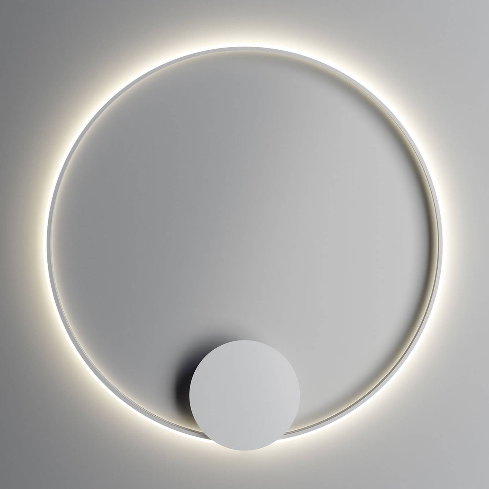 Fabbian Olympic -LED-seinävalo, Ø 110 cm, valk.
